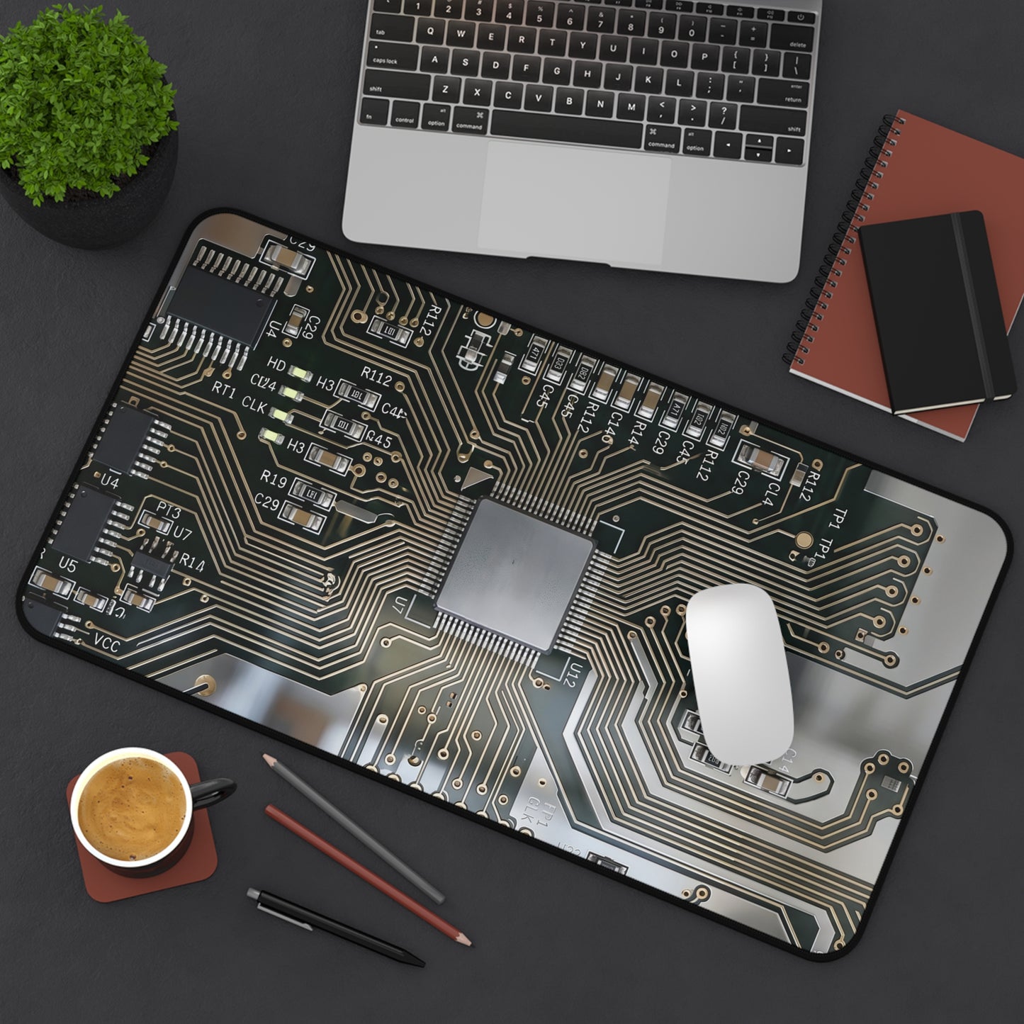 Large Gaming Mouse Pad – Premium Mouse Pad & Tech Accessory for Home & Office, Premium Desk Mat, Gaming Mouse Pad, Non-slip, Circuit Board Desk Mat — Tech Microchip Gaming Mouse Pad