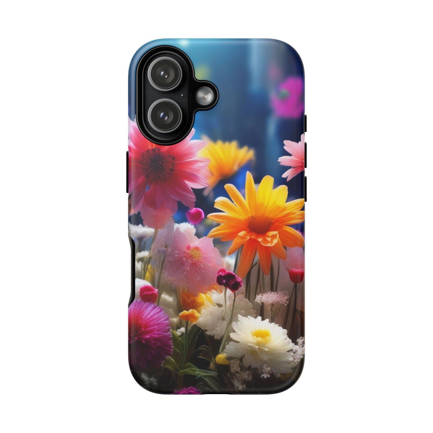 iPhone Tough Cases Phone Cases for iPhone 14\15\16\17– Dual Layer, Matte/Glossy Finish, Wireless Charging Compatible, Floral Garden Phone Case — Vibrant Spring Flowers Protective iPhone Case