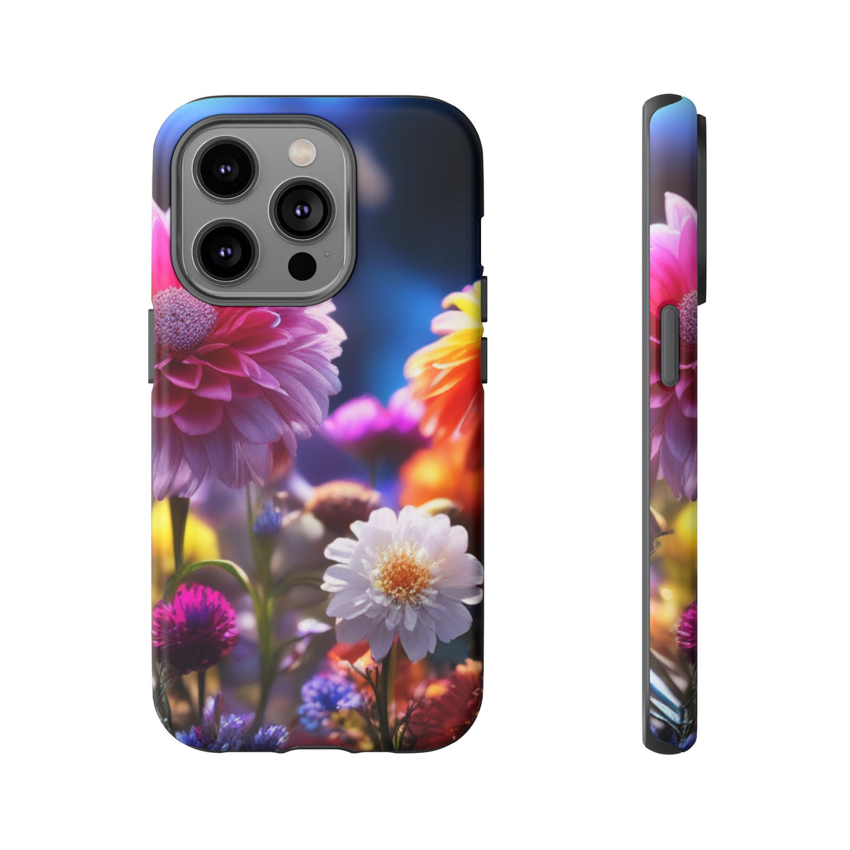 iPhone Tough Cases Phone Cases for iPhone 14\15\16\17 – Dual Layer, Matte/Glossy Finish, Wireless Charging Compatible, Floral Garden Phone Case — Vibrant Bloom Protective iPhone Cover