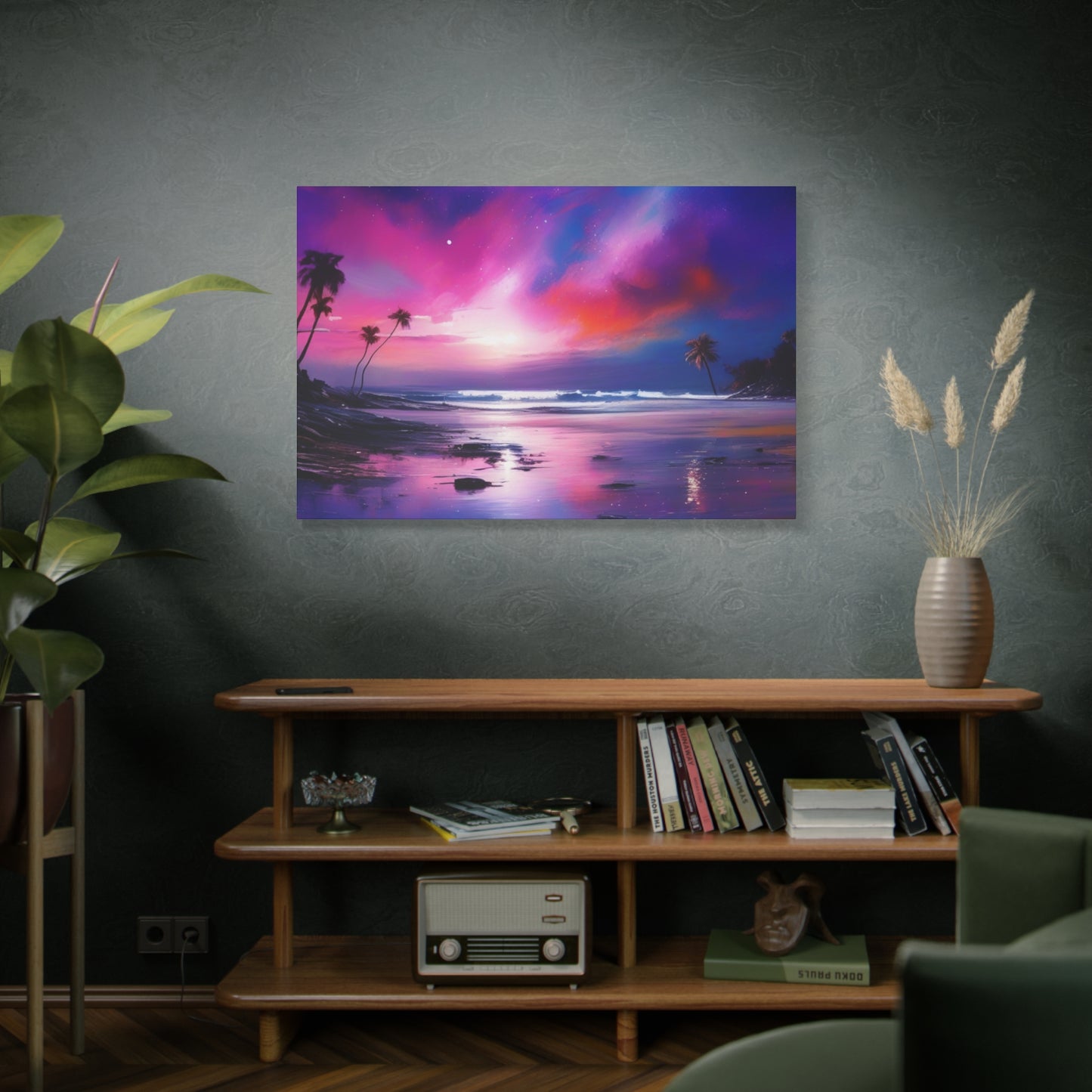 Abstract Art Canvas Print – Modern Wall Art, Digital Artwork, Matte Canvas, Ready to Hang, Home & Office Décor, Modern Wall Décor, Tropical Sunset Canvas Art - Vibrant Beach Landscape Wall Decor