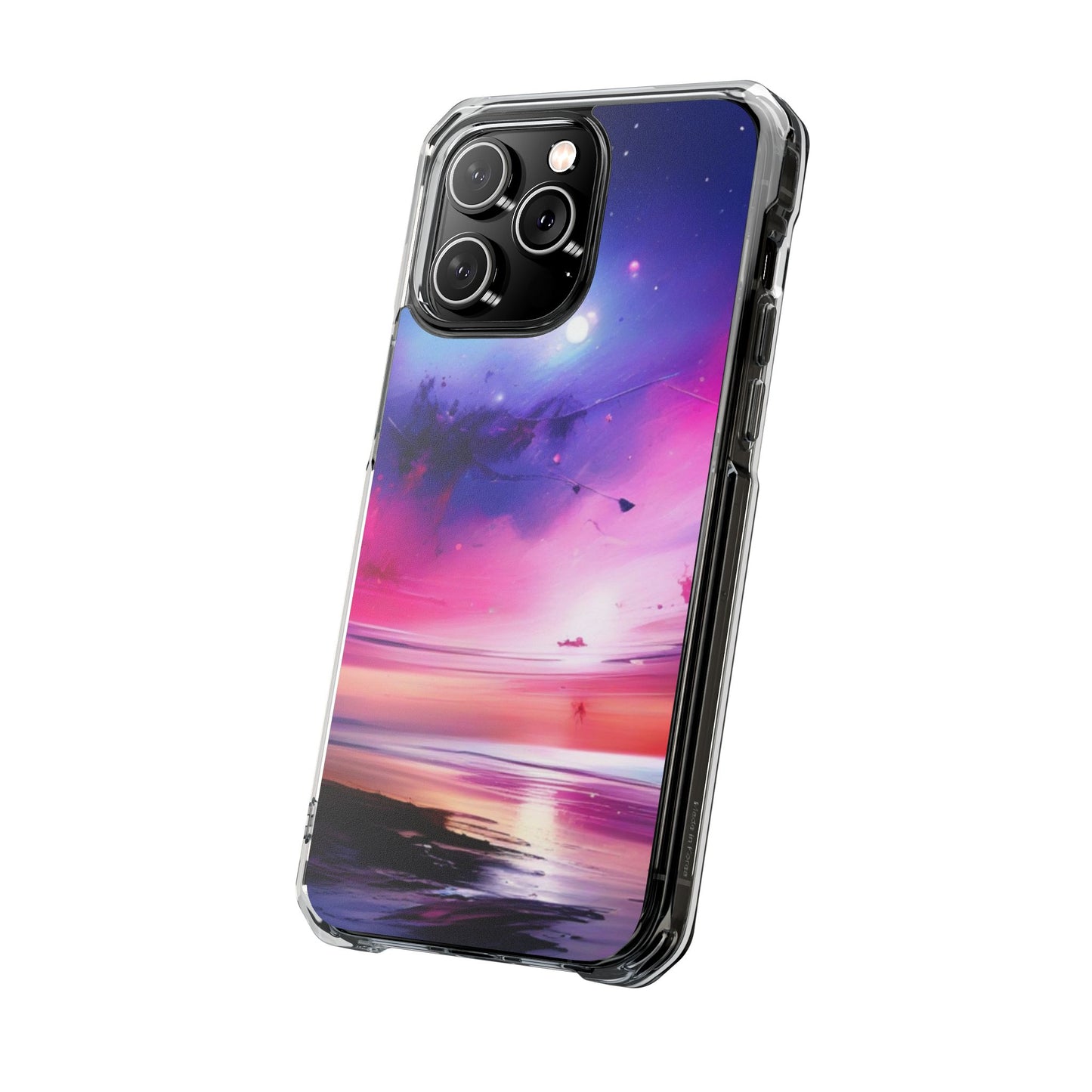 Magnetic Impact Phone Case for iPhone 16/15/14, Magnetic Clear Impact Phone Cases - Galaxy Vibe, Protective Cover, Customizable Gift, Stylish Phone Accessory, Unique Design