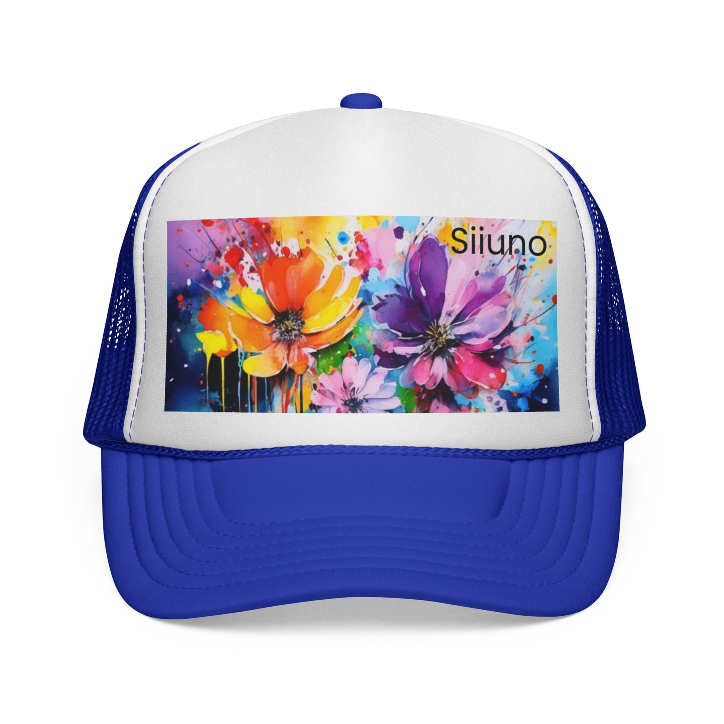 Vibrant Floral Trucker Cap - Colorful Summer Hat for Outdoor Fun