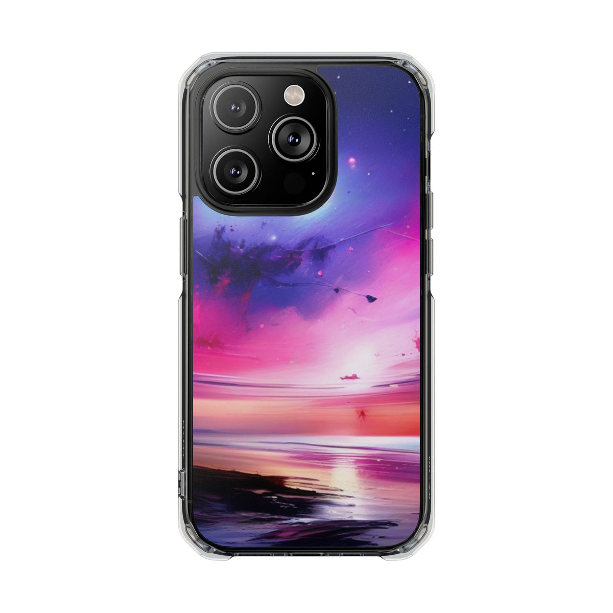 Magnetic Impact Phone Case for iPhone 16/15/14, Magnetic Clear Impact Phone Cases - Galaxy Vibe, Protective Cover, Customizable Gift, Stylish Phone Accessory, Unique Design