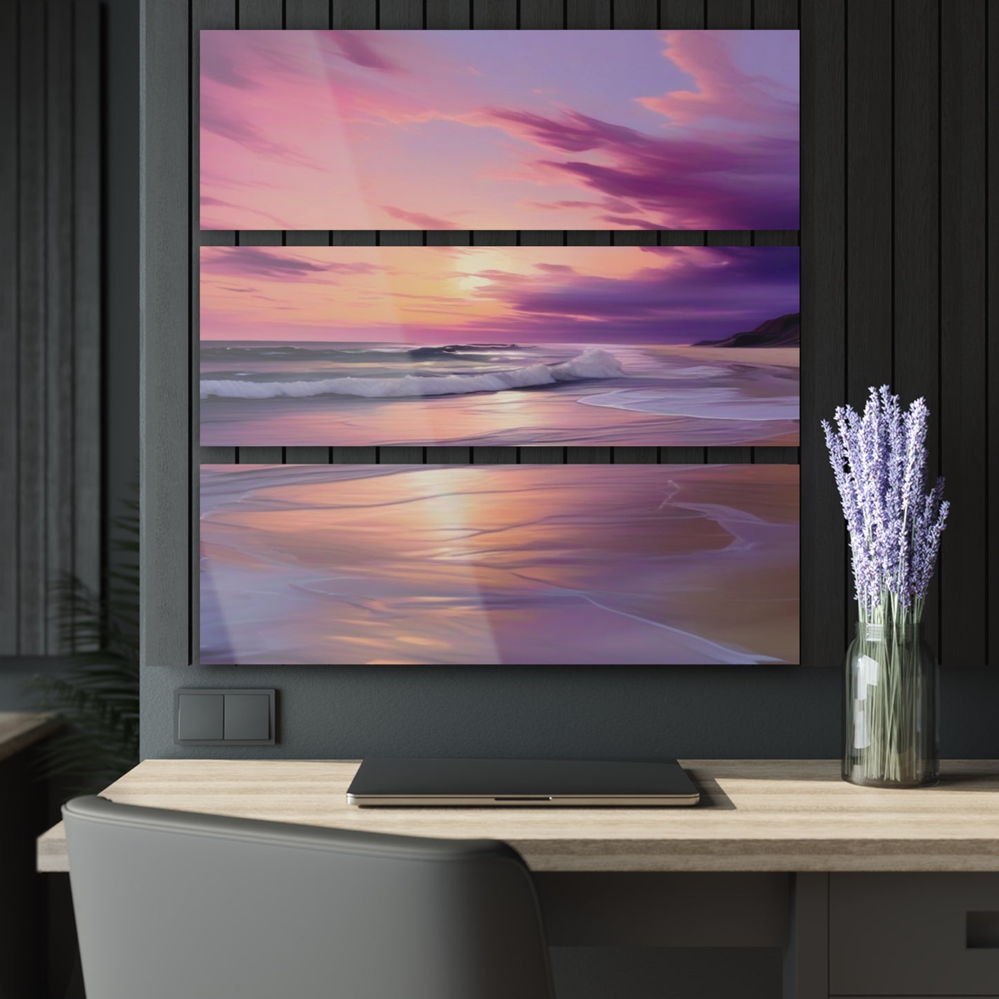 Serene Beach Acrylic Prints Triptych - Coastal Wall Art for Home Decor