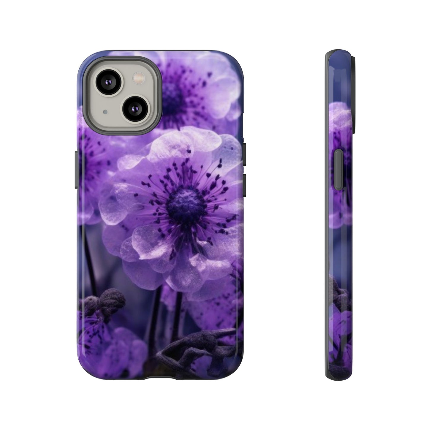 Purple Floral iPhone Case, Tough Cases for iPhone 17/16/15/14- Tough & Stylish Phone Protection. Gifts for her