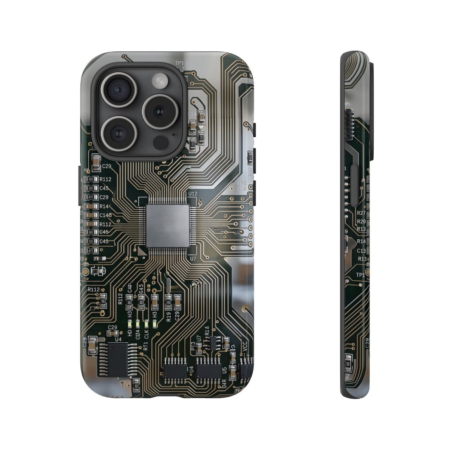 iPhone Tough Cases Phone Cases for iPhone 14\15\16\17 – Dual Layer, Matte/Glossy Finish, Wireless Charging Compatible. Circuit Board Tough Phone Case — Tech-Inspired Protective iPhone Cover