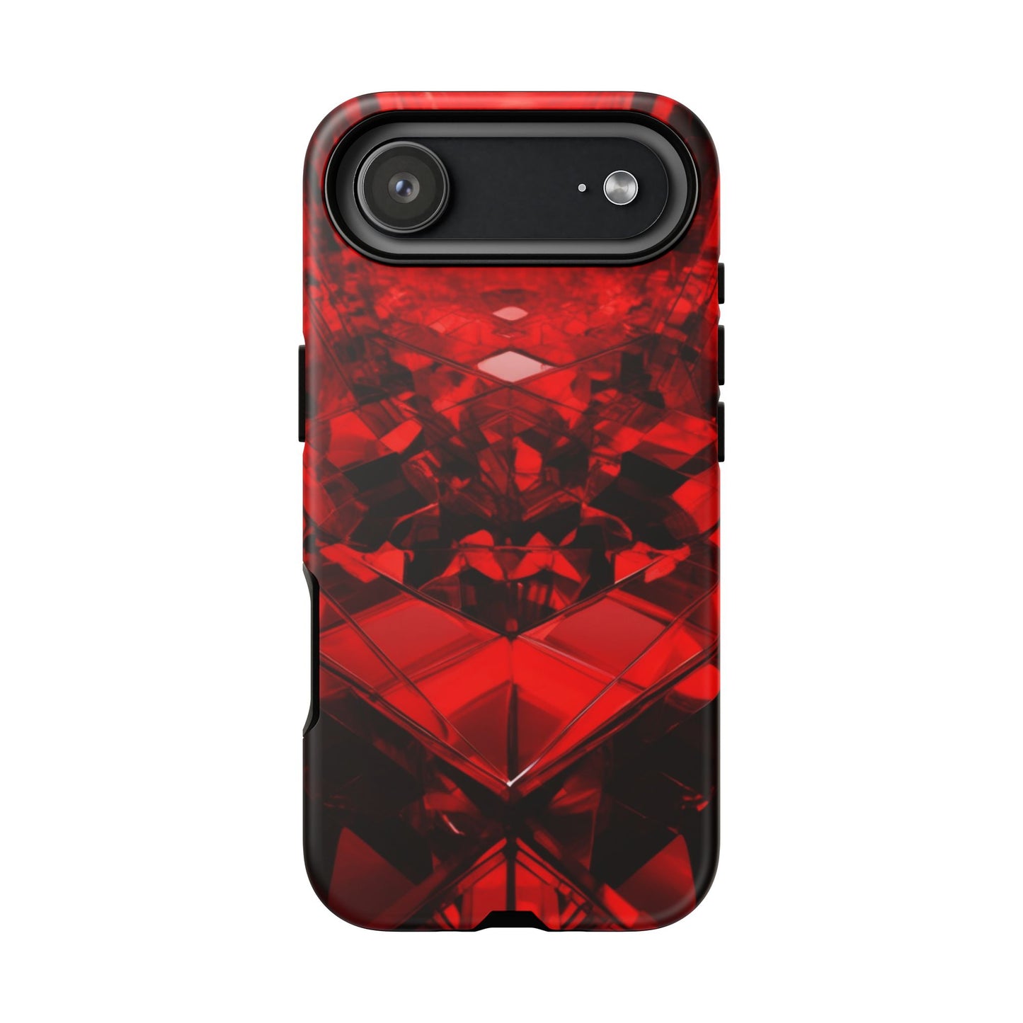 Red Crystal Design Phone Case for iPhone 17/16/15/14 - Tough, Stylish Protection