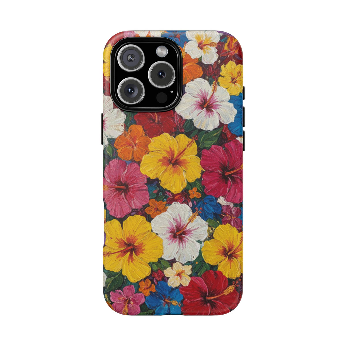 iPhone Tough Cases Phone Cases for iPhone 14\15\16\17 – Dual Layer, Matte/Glossy Finish, Wireless Charging CompatibleFloral Hibiscus Tough Phone Case — Bright Tropical Protection