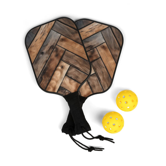Pickleball Kit – Durable Wooden Paddles, Portable Set with Balls & Carry Bag for All Skill Levels - Perfect for Outdoor Fun!