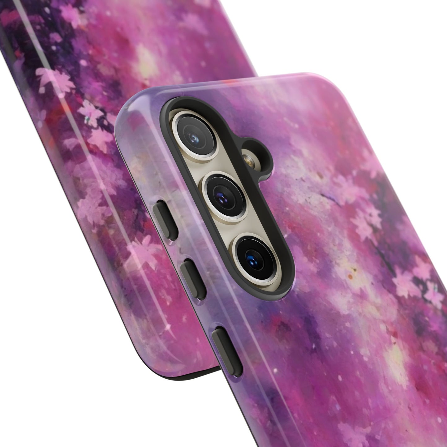 Tough Case Phone Case for Samsung Galaxy S25/S24/S23 – Dual Layer, Matte/Glossy Finish, Wireless Charging Compatible, Cherry Blossom Tough Case - Floral Phone Cover