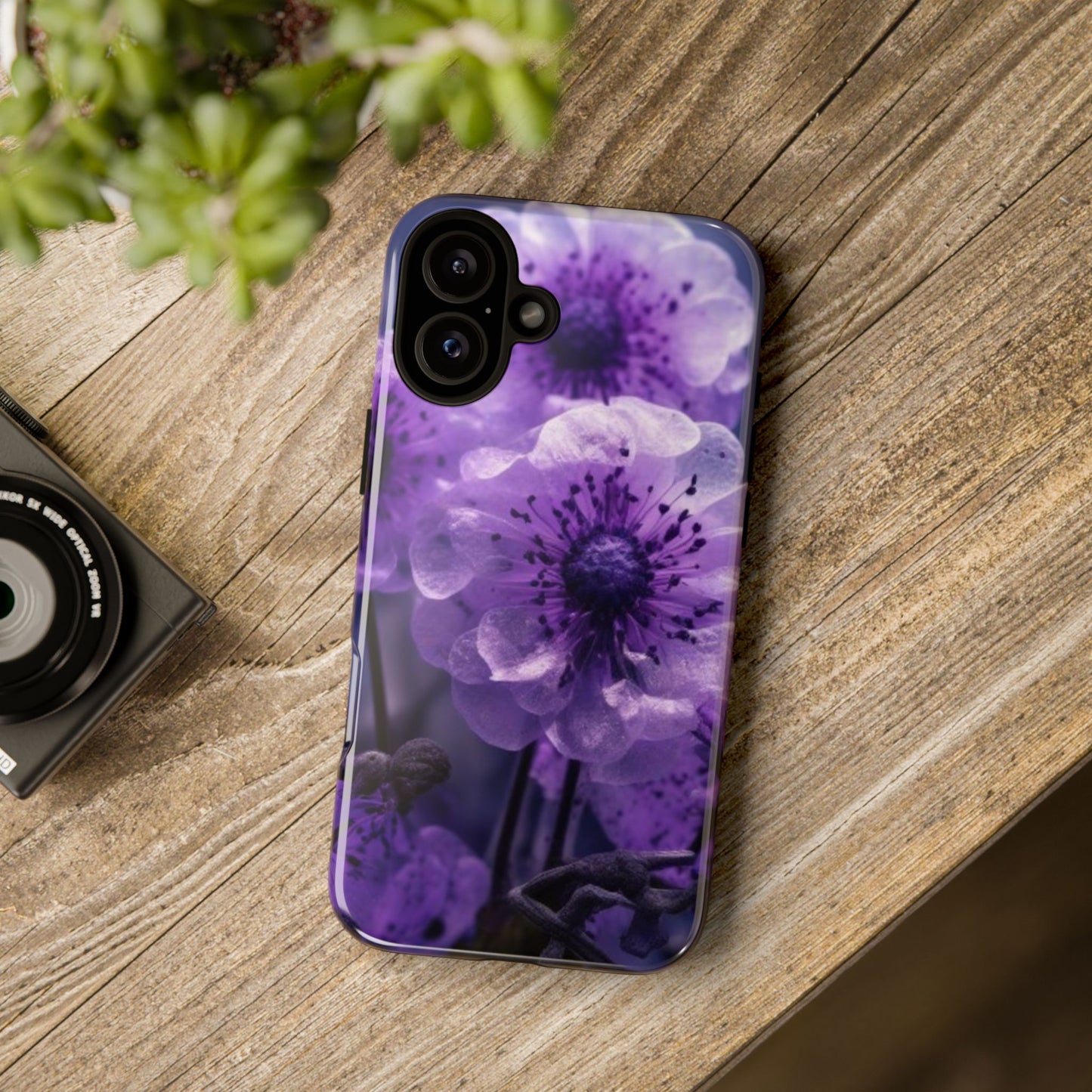 Purple Floral iPhone Case, Tough Cases for iPhone 17/16/15/14- Tough & Stylish Phone Protection. Gifts for her
