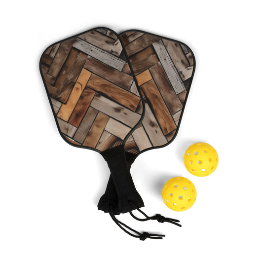 Pickleball Kit – Durable Wooden Paddles, Portable Set with Balls & Carry Bag for All Skill Levels - Perfect for Outdoor Fun!