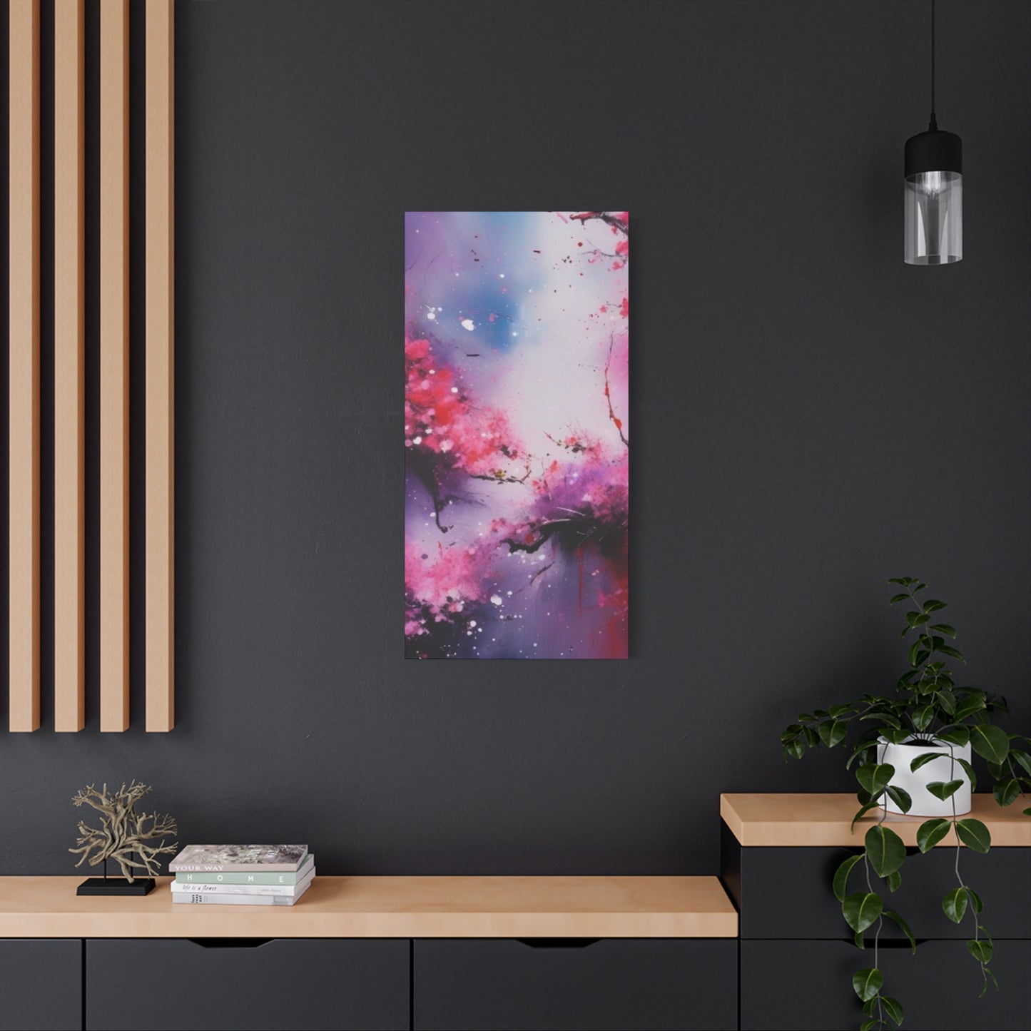Abstract Art Canvas Print – Modern Wall Art, Cherry Blossoms, Mother's Day, Birthday, Digital Artwork, Matte Canvas, Ready to Hang, Home & Office Décor, Modern Wall Décor