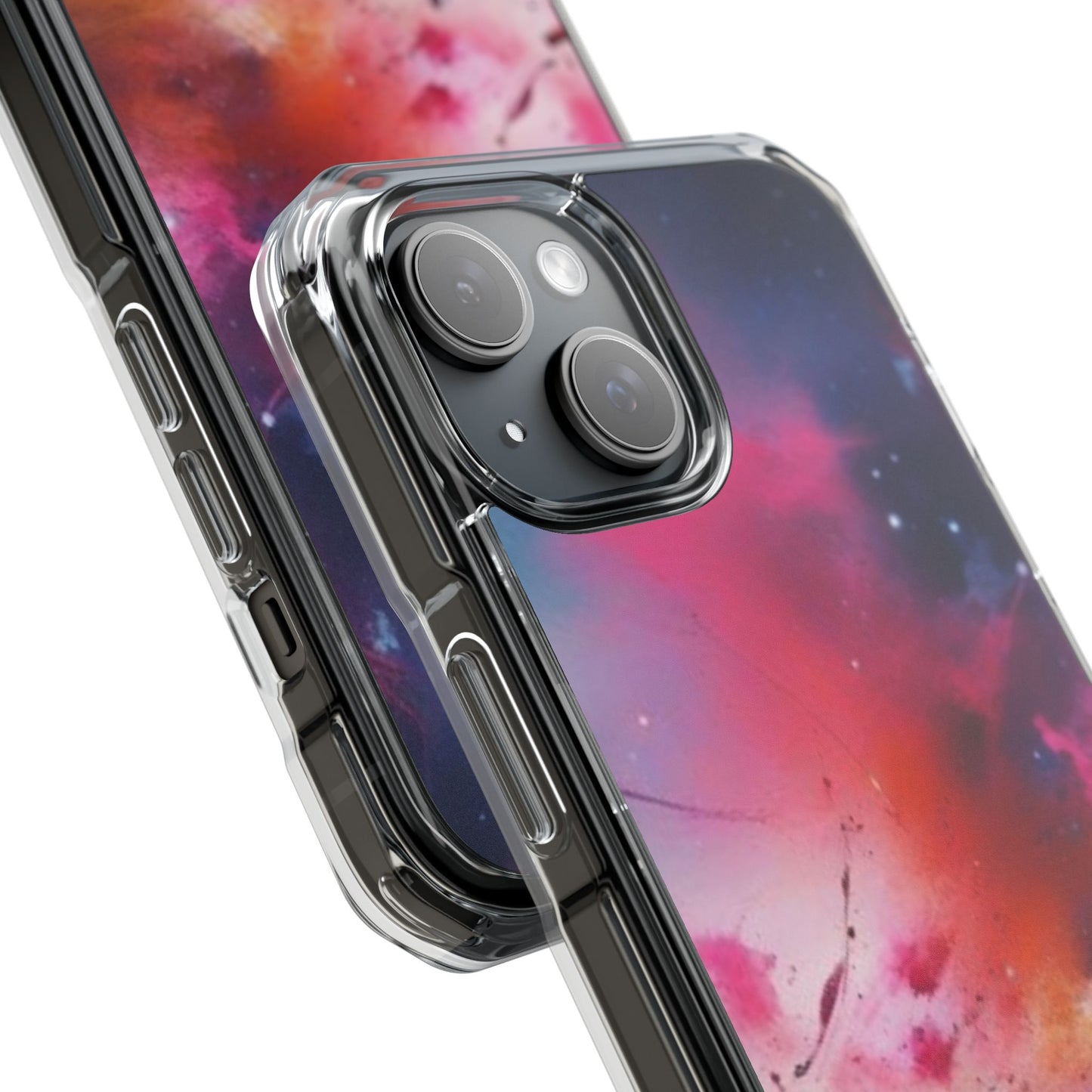Cosmic Magnetic Phone Case for iPhone 16/15/14 - Nebula Design, Clear Impact Cover, Galaxy Phone Accessory, Unique Gift for Tech Lovers, Phone Protector