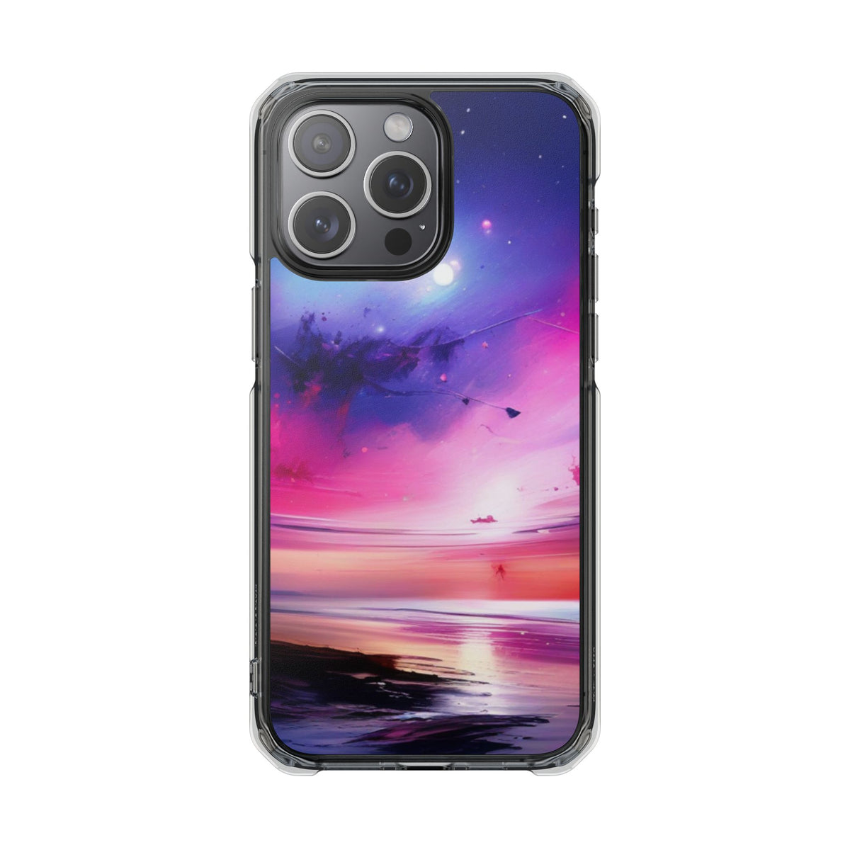 Magnetic Impact Phone Case for iPhone 16/15/14, Magnetic Clear Impact Phone Cases - Galaxy Vibe, Protective Cover, Customizable Gift, Stylish Phone Accessory, Unique Design