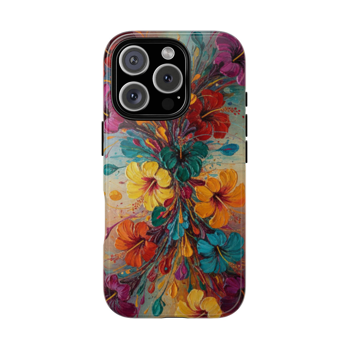 iPhone Tough Cases Phone Cases for iPhone 14\15\16\17\18 – Dual Layer, Matte/Glossy Finish, Wireless Charging Compatible. Floral Burst Tough Phone Case — Vibrant Flower Protective Case