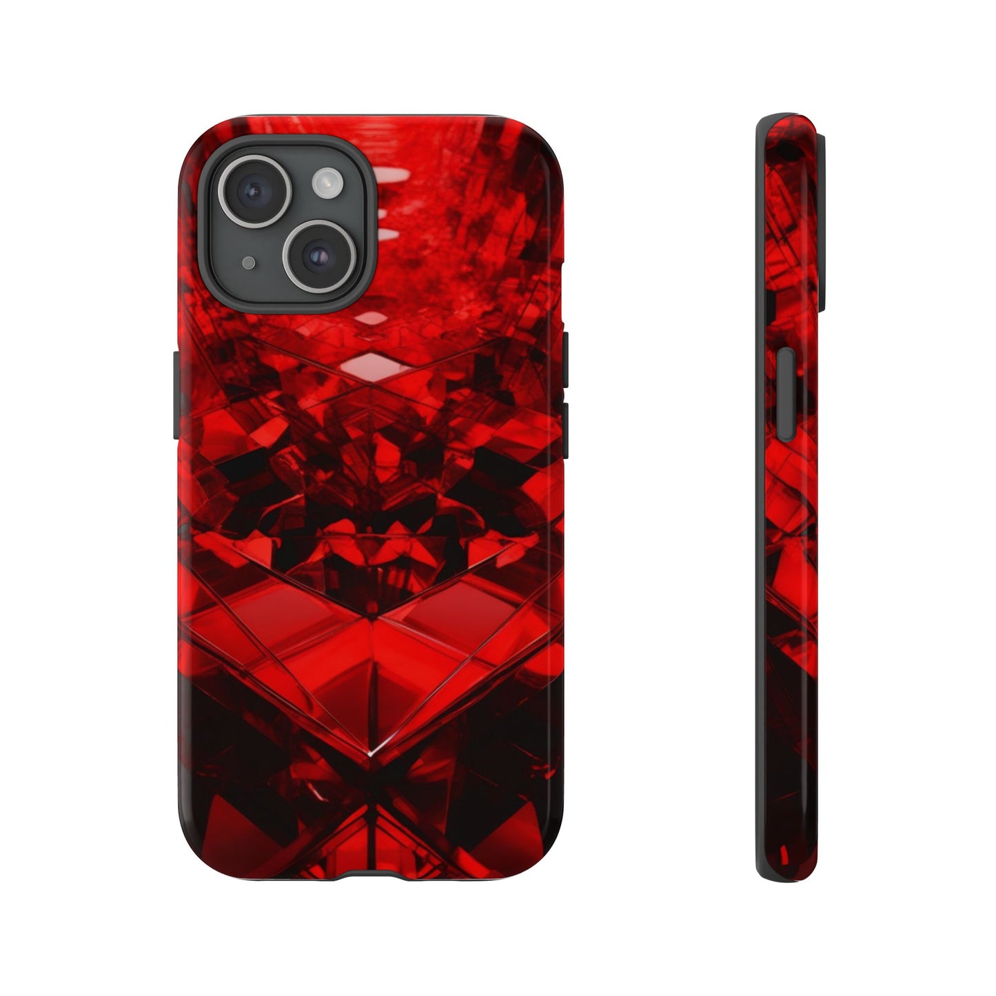 Red Crystal Design Phone Case for iPhone 17/16/15/14 - Tough, Stylish Protection