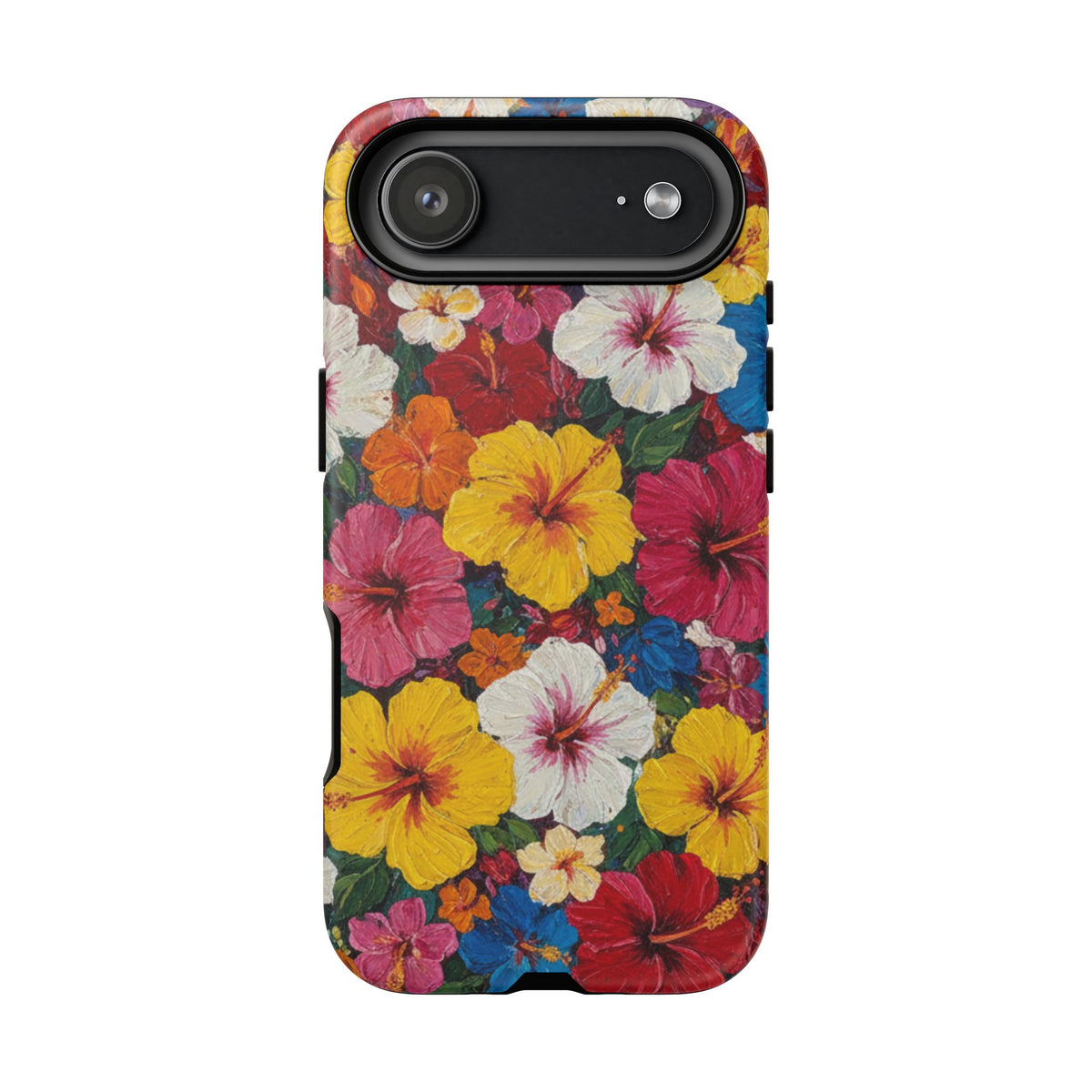 iPhone Tough Cases Phone Cases for iPhone 14\15\16\17 – Dual Layer, Matte/Glossy Finish, Wireless Charging CompatibleFloral Hibiscus Tough Phone Case — Bright Tropical Protection