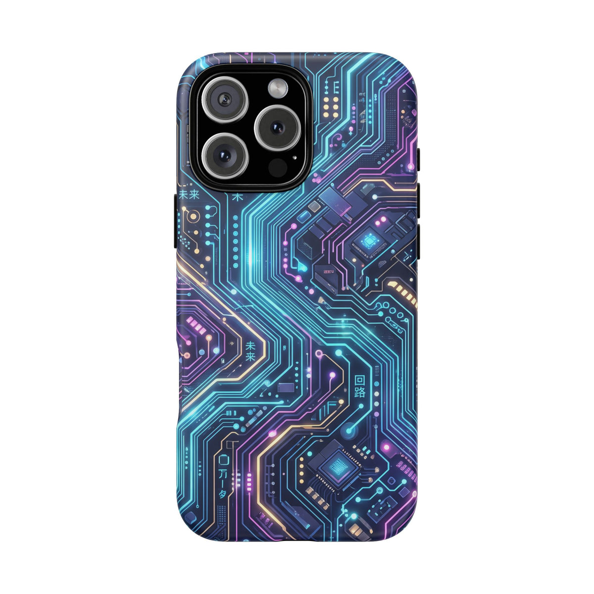 iPhone Tough Cases Phone Cases for iPhone 14\15\16\17\18 – Dual Layer, Matte/Glossy Finish, Wireless Charging Compatible. Tech Circuit Tough Phone Case.