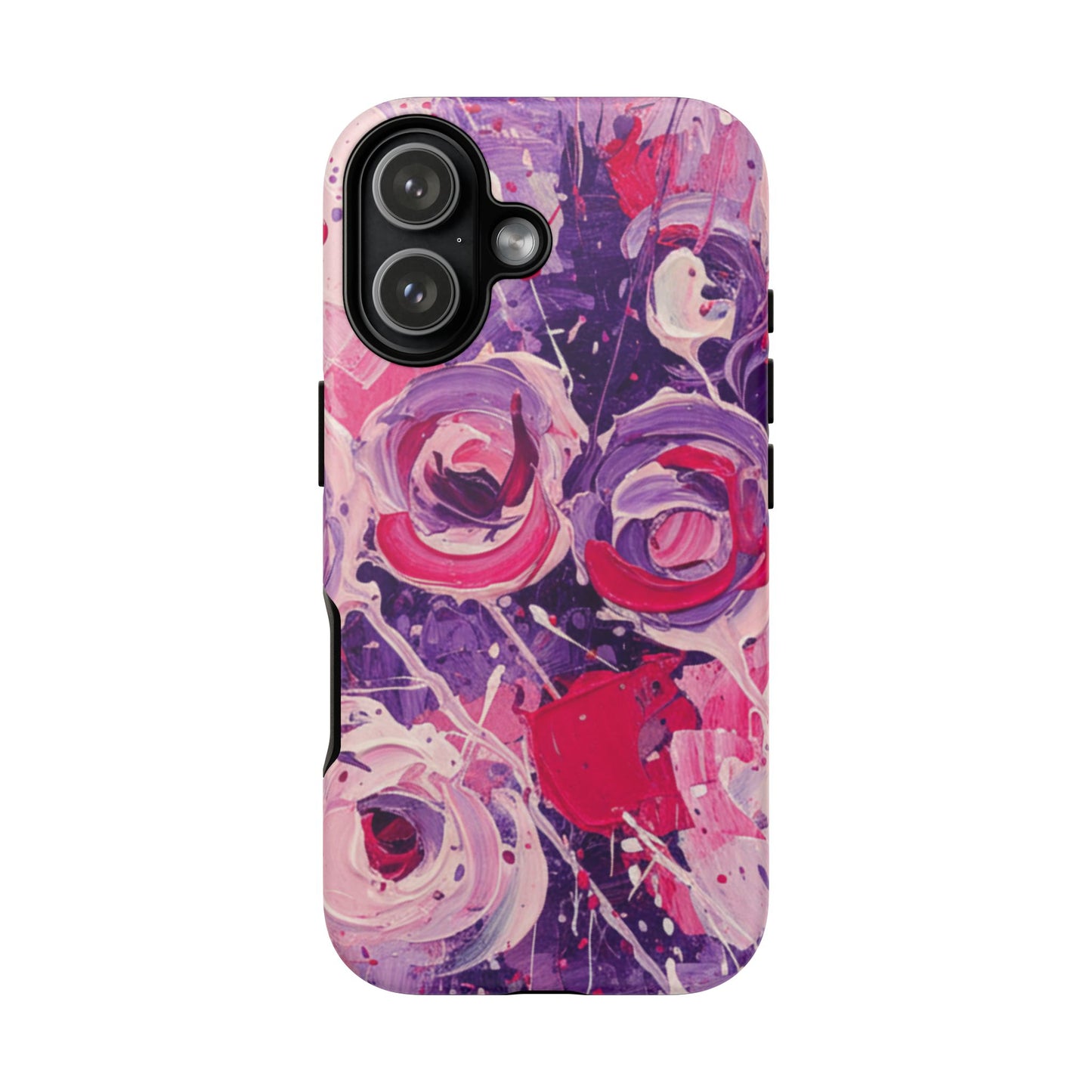 iPhone Tough Cases , iPhone 17 case, Phone Cases for iPhone 14\15\16\17 – Dual Layer, Matte/Glossy Finish, Wireless Charging Compatible, Floral Abstract Tough Phone Case — Protective Cover