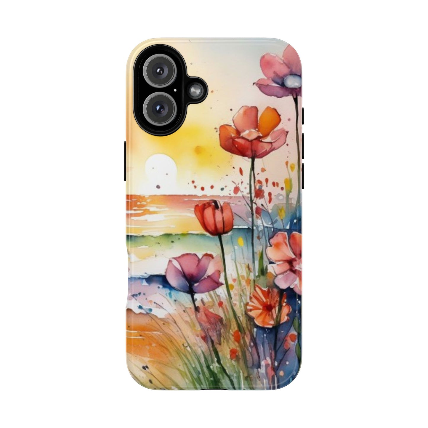 Floral Phone Case, Tough Cases Phone Cases for iPhone 17/16/15/14 - Tough Cases with Vibrant Watercolor Design