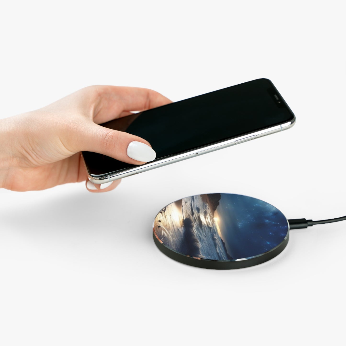 10W Fast Wireless Phone Charger – Qi-Certified for iPhone 16/15/14, Samsung Galaxy S25/S24/S23, Google Pixel 7/8/9 – Sleek, Compact Design with Micro USB Cable.