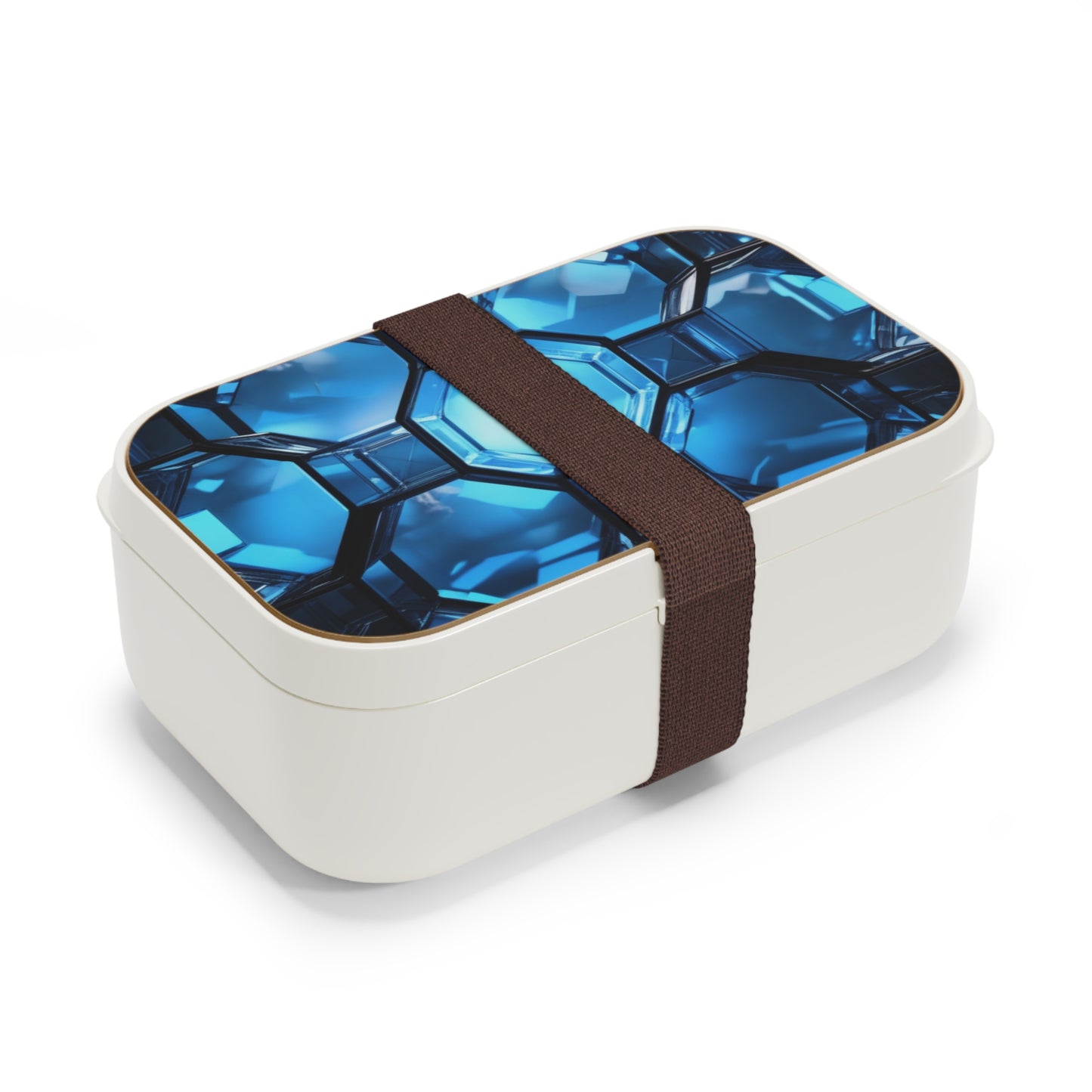 Stylish Bento Box Lunchbox – Portable, Designer Food Container with Wooden Lid & Two Moveable Compartments for Work, School & Picnics