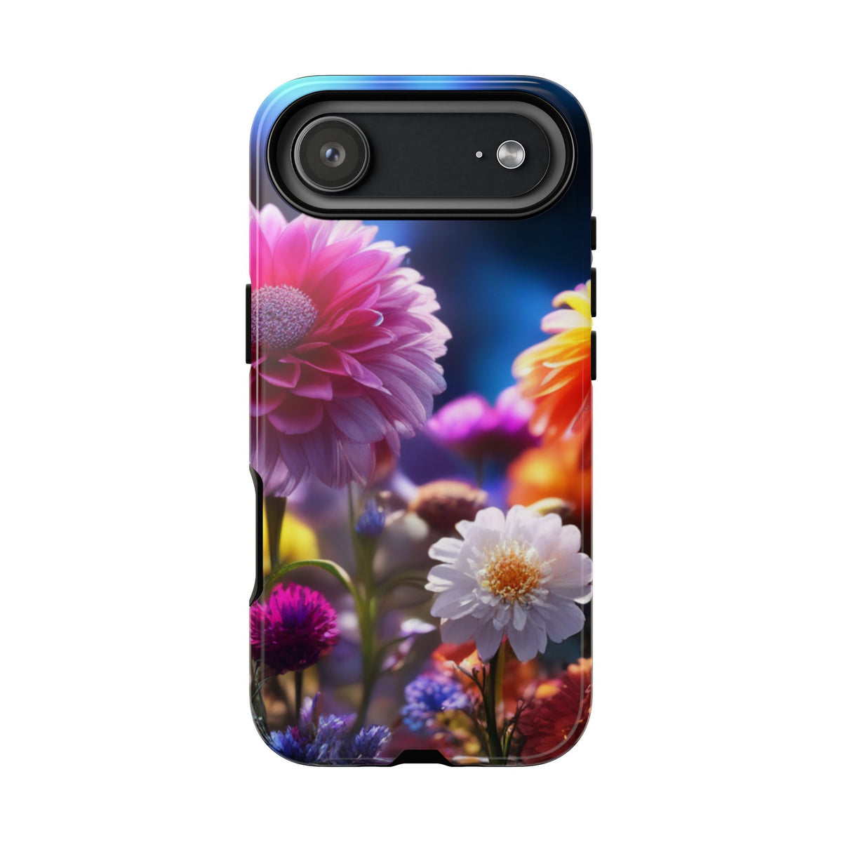 iPhone Tough Cases Phone Cases for iPhone 14\15\16\17 – Dual Layer, Matte/Glossy Finish, Wireless Charging Compatible, Floral Garden Phone Case — Vibrant Bloom Protective iPhone Cover
