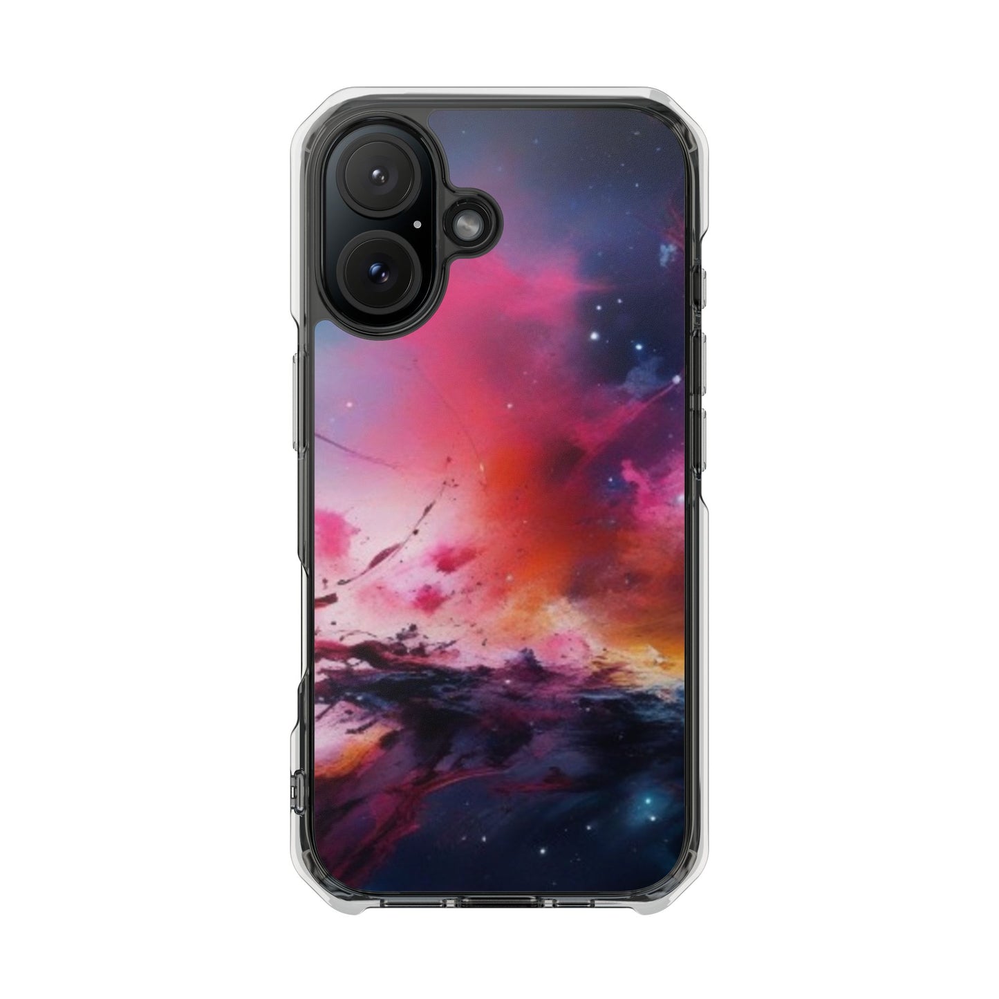 Cosmic Magnetic Phone Case for iPhone 16/15/14 - Nebula Design, Clear Impact Cover, Galaxy Phone Accessory, Unique Gift for Tech Lovers, Phone Protector
