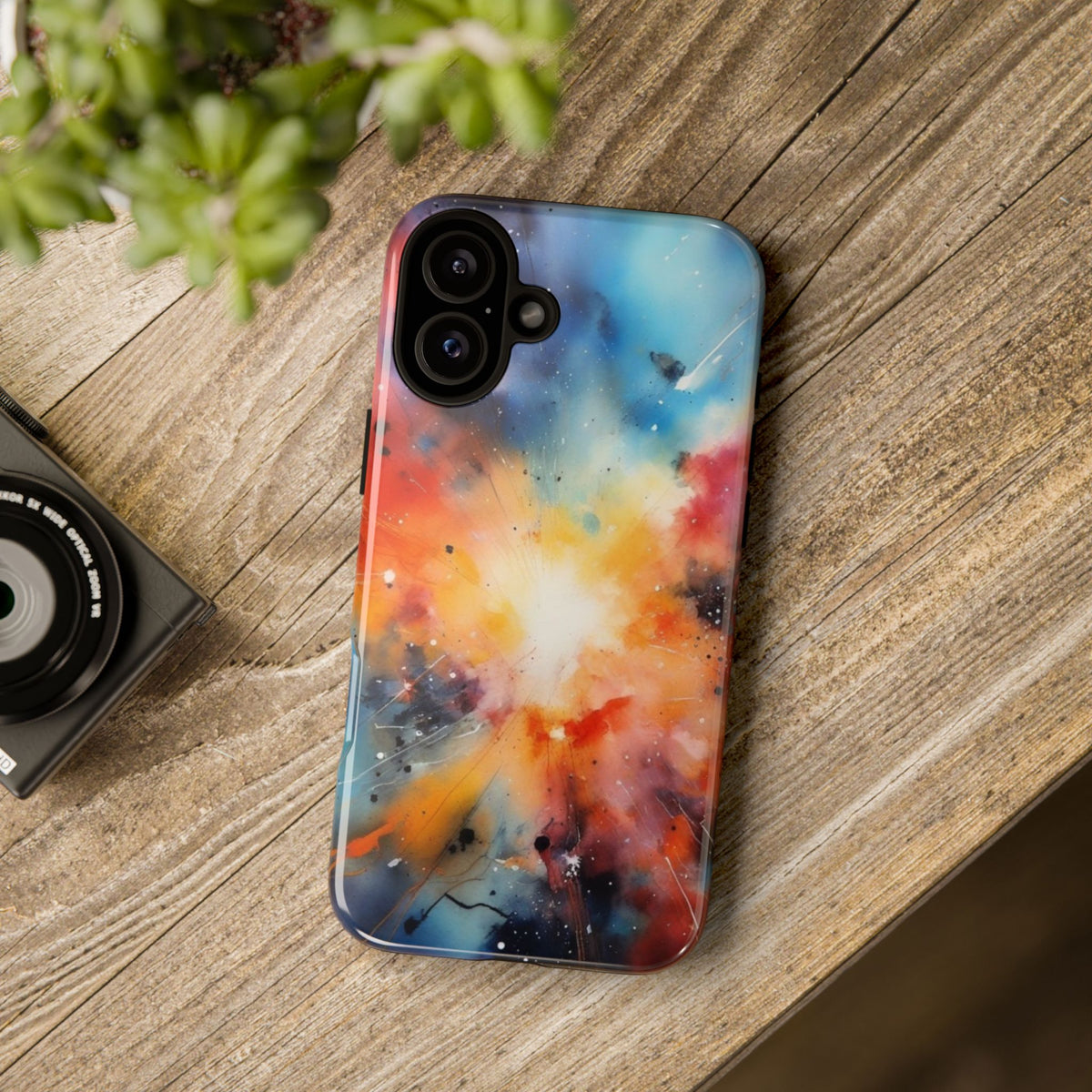 iPhone Tough Case Phone Case for iPhone 14\15\16 – Dual Layer, Matte/Glossy Finish, Wireless Charging Compatible, Galaxy Explosion Phone Case - Tough and Stylish Protection