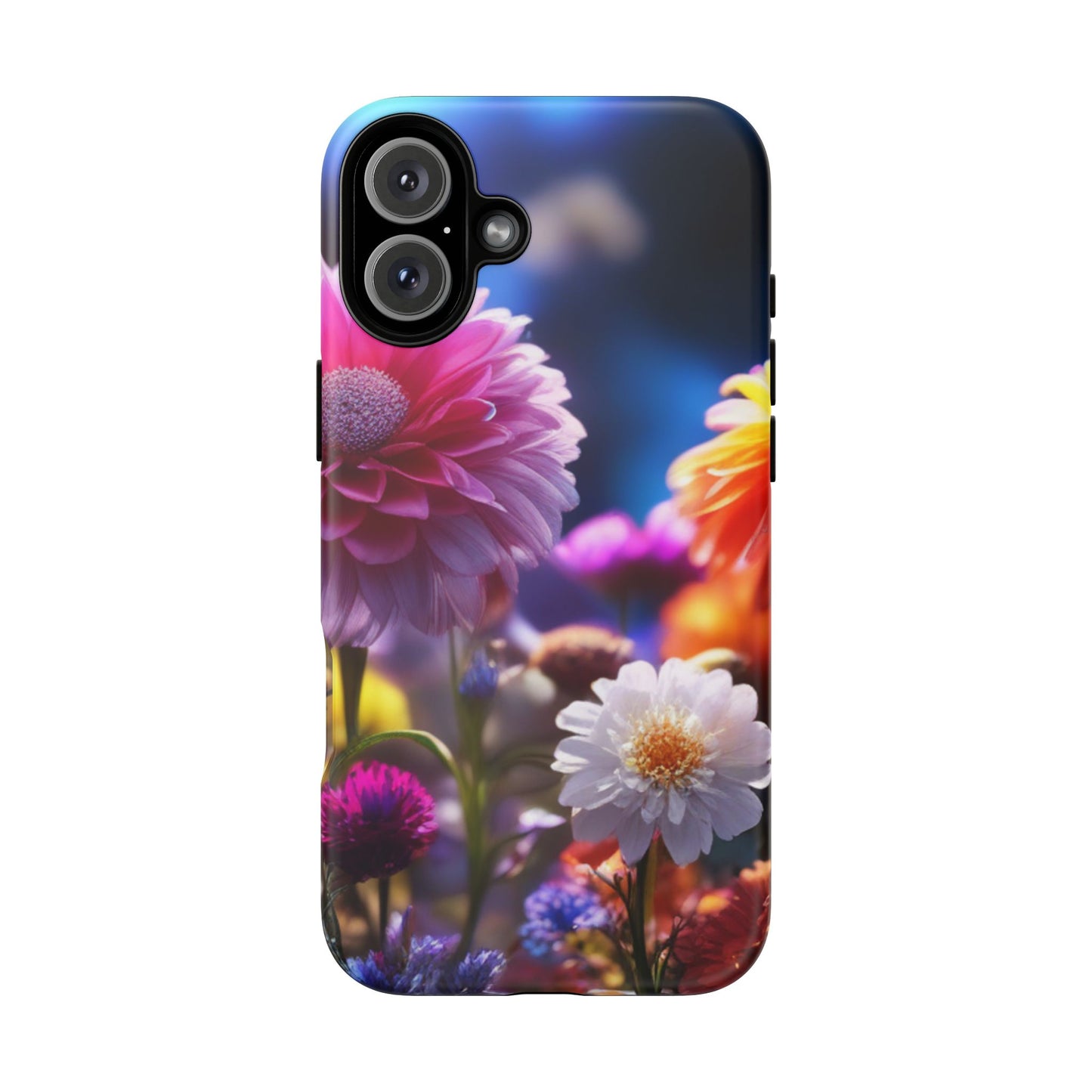 iPhone Tough Cases Phone Cases for iPhone 14\15\16\17 – Dual Layer, Matte/Glossy Finish, Wireless Charging Compatible, Floral Garden Phone Case — Vibrant Bloom Protective iPhone Cover