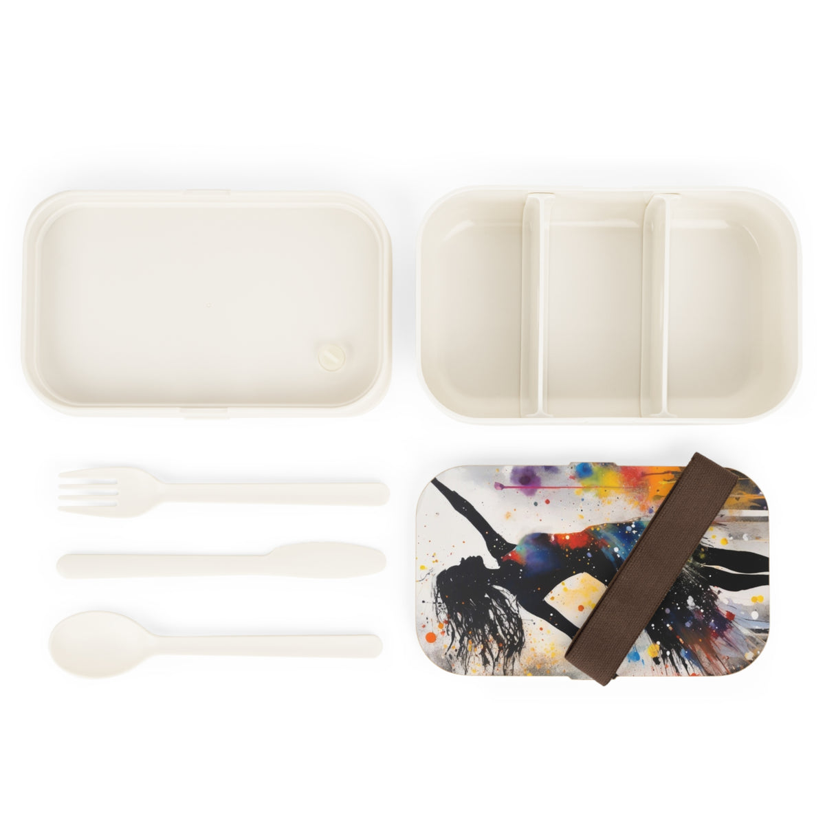 Artistic Dance Silhouette Bento Lunch Box — Color Splash Dancer Design