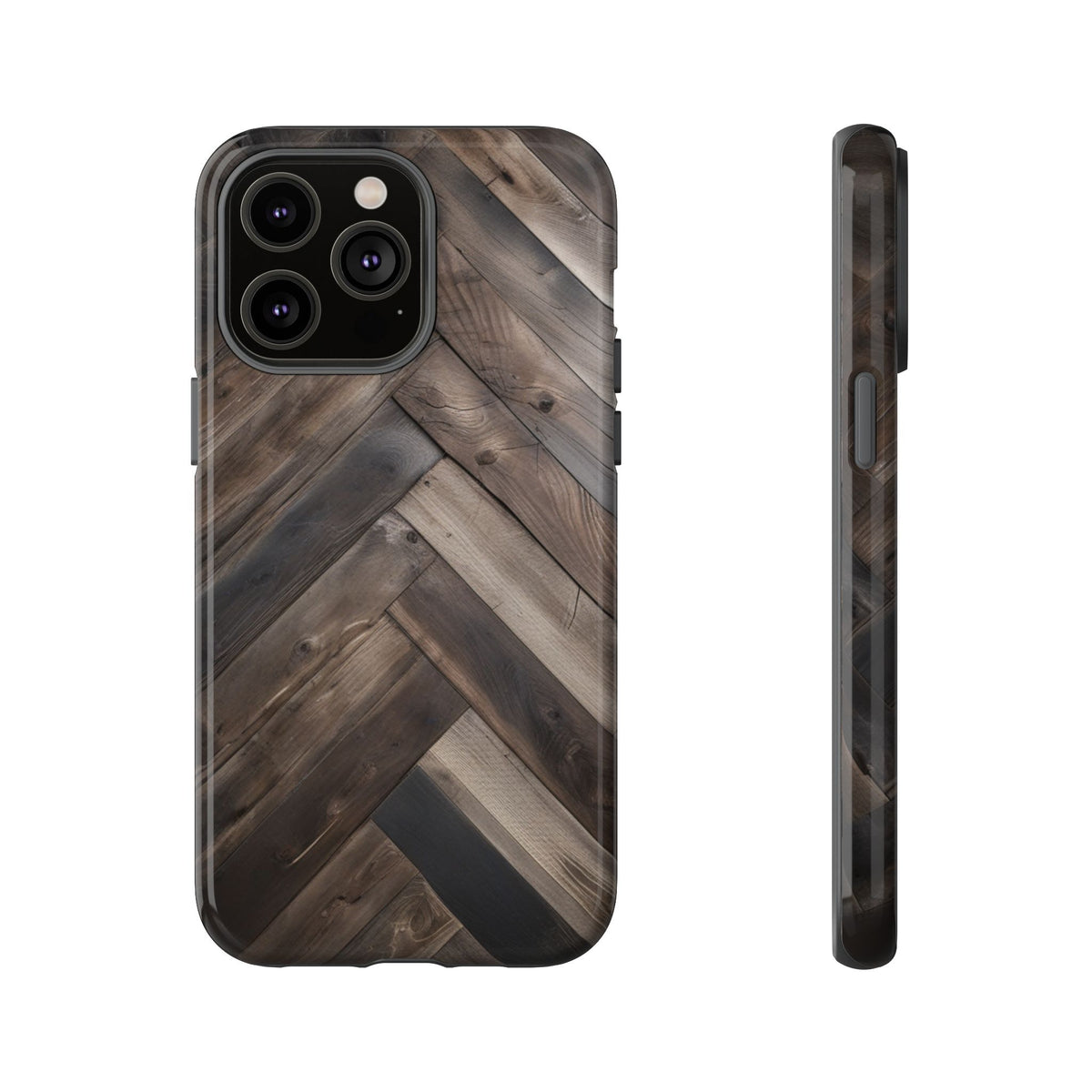 iPhone Tough Cases Phone Cases for iPhone 14\15\16\17\18– Dual Layer, Matte/Glossy Finish, Wireless Charging Compatible. Durable Phone Case with Modern Wood Design.