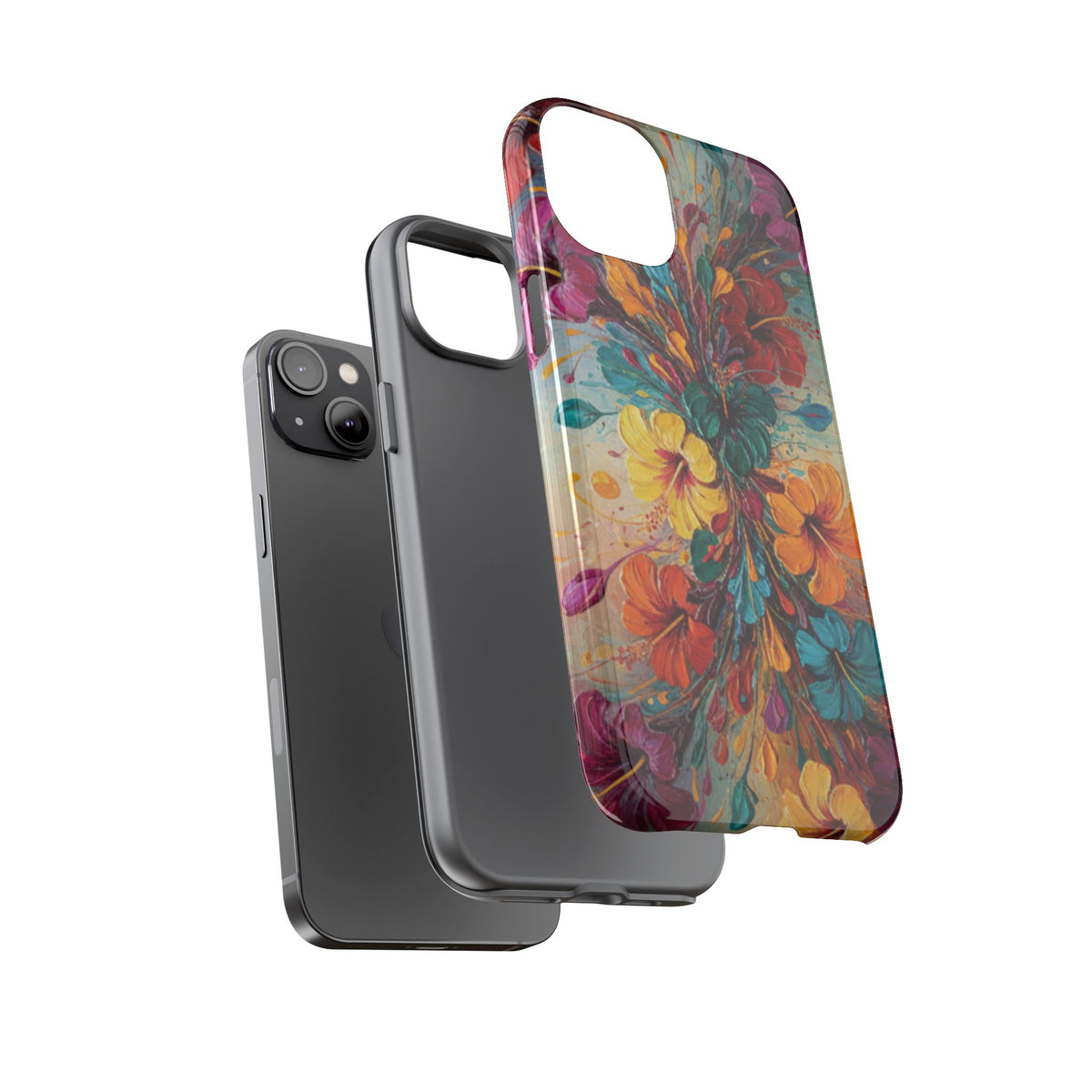 iPhone Tough Cases Phone Cases for iPhone 14\15\16\17\18 – Dual Layer, Matte/Glossy Finish, Wireless Charging Compatible. Floral Burst Tough Phone Case — Vibrant Flower Protective Case