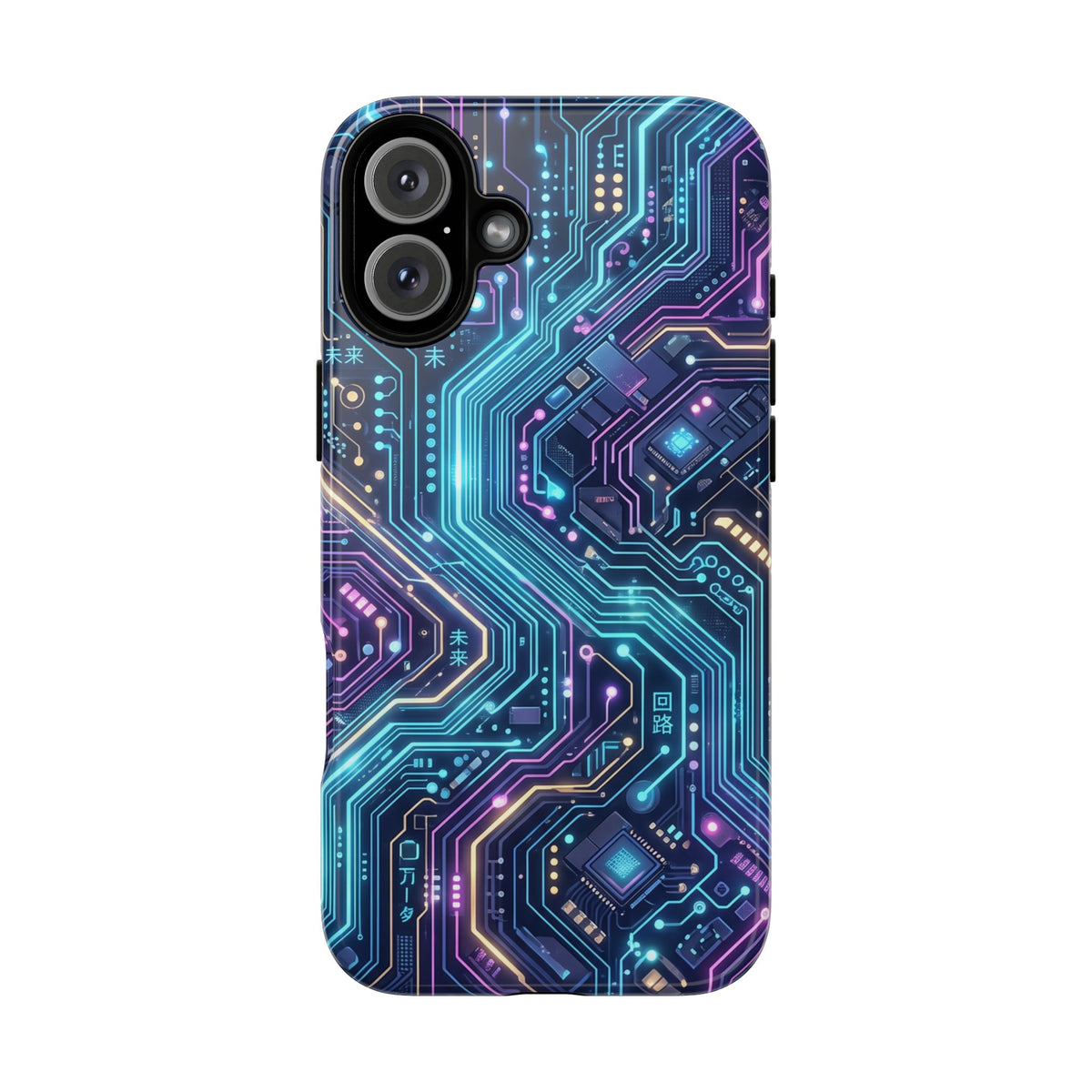 iPhone Tough Cases Phone Cases for iPhone 14\15\16\17\18 – Dual Layer, Matte/Glossy Finish, Wireless Charging Compatible. Tech Circuit Tough Phone Case.