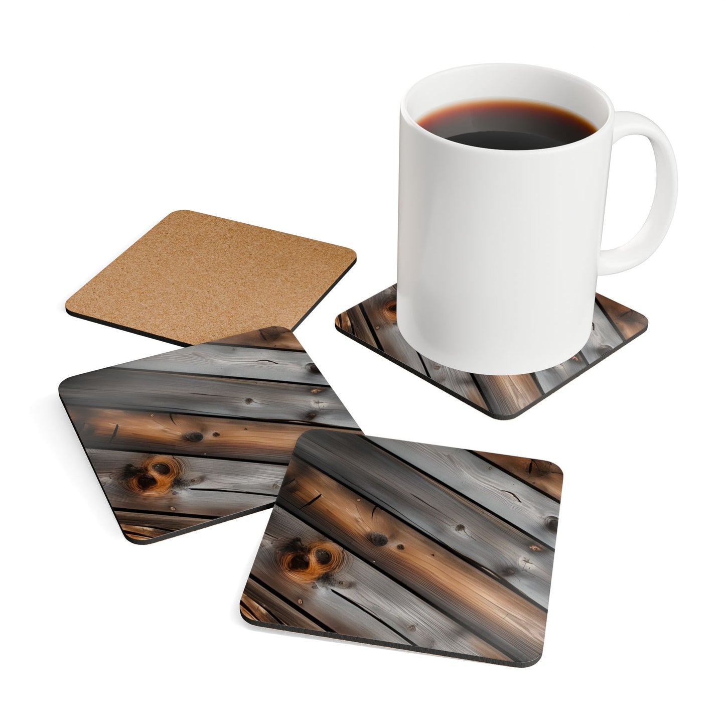 Rustic Corkwood Coaster Set - Perfect for Home Decor and Gift Giving, Kitchen Accessories