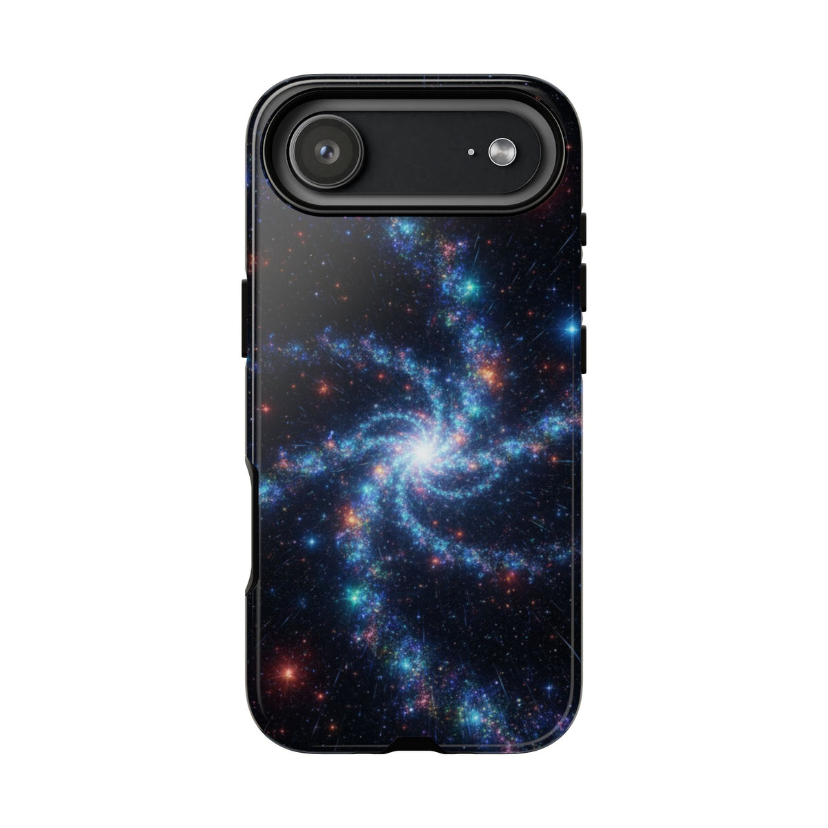 iPhone Tough Cases Phone Cases for iPhone 14\15\16\17\18 – Dual Layer, Matte/Glossy Finish, Wireless Charging Compatible. Galaxy Spiral Tough Phone Case — Cosmic Starfield Protective Cover for iPhone