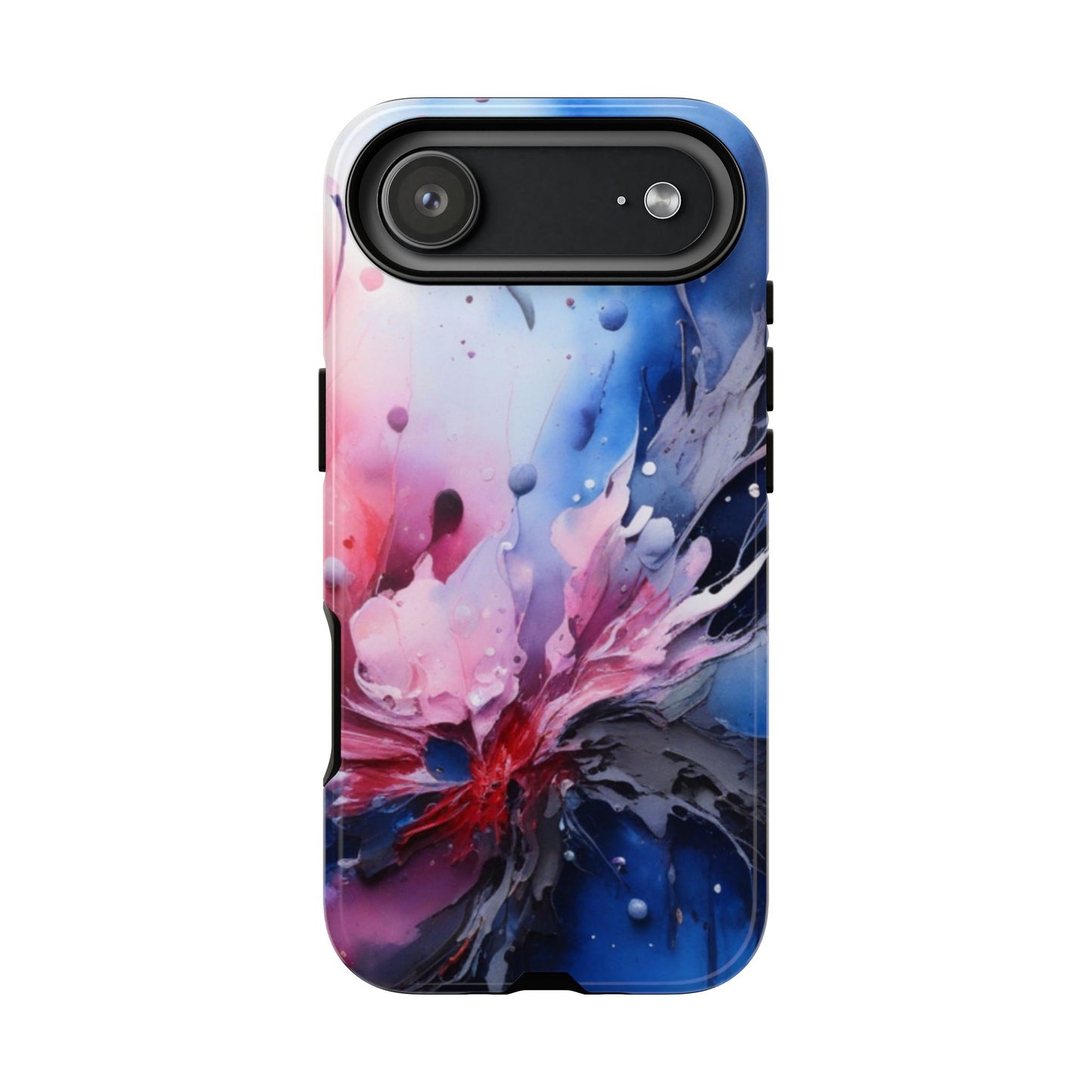 Tough Case — Abstract Pink & Blue Phone Case. iPhone Tough Cases Phone Cases for iPhone 17/16/15/14 – Dual Layer, Matte/Glossy Finish, Wireless Charging Compatible