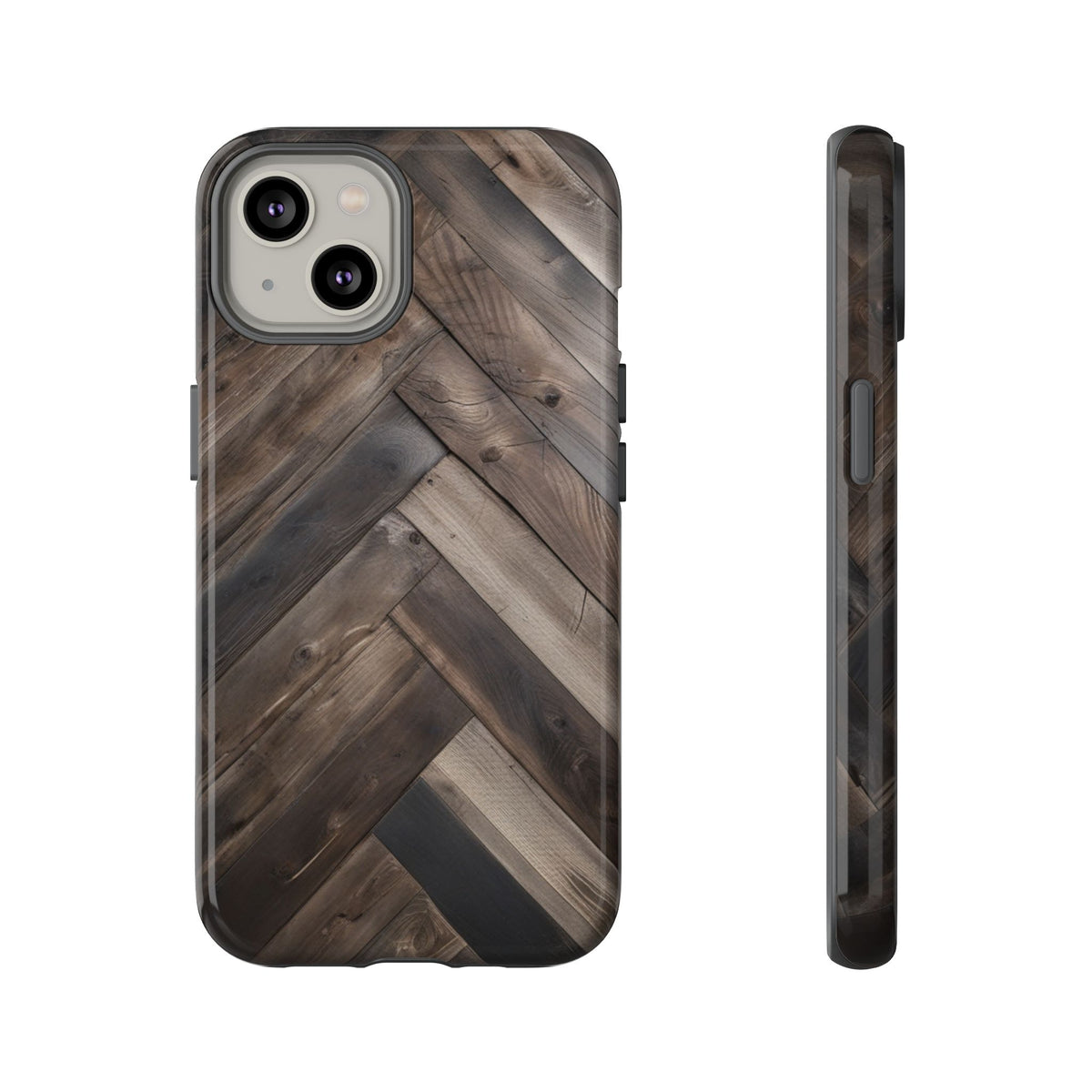 iPhone Tough Cases Phone Cases for iPhone 14\15\16\17\18– Dual Layer, Matte/Glossy Finish, Wireless Charging Compatible. Durable Phone Case with Modern Wood Design.