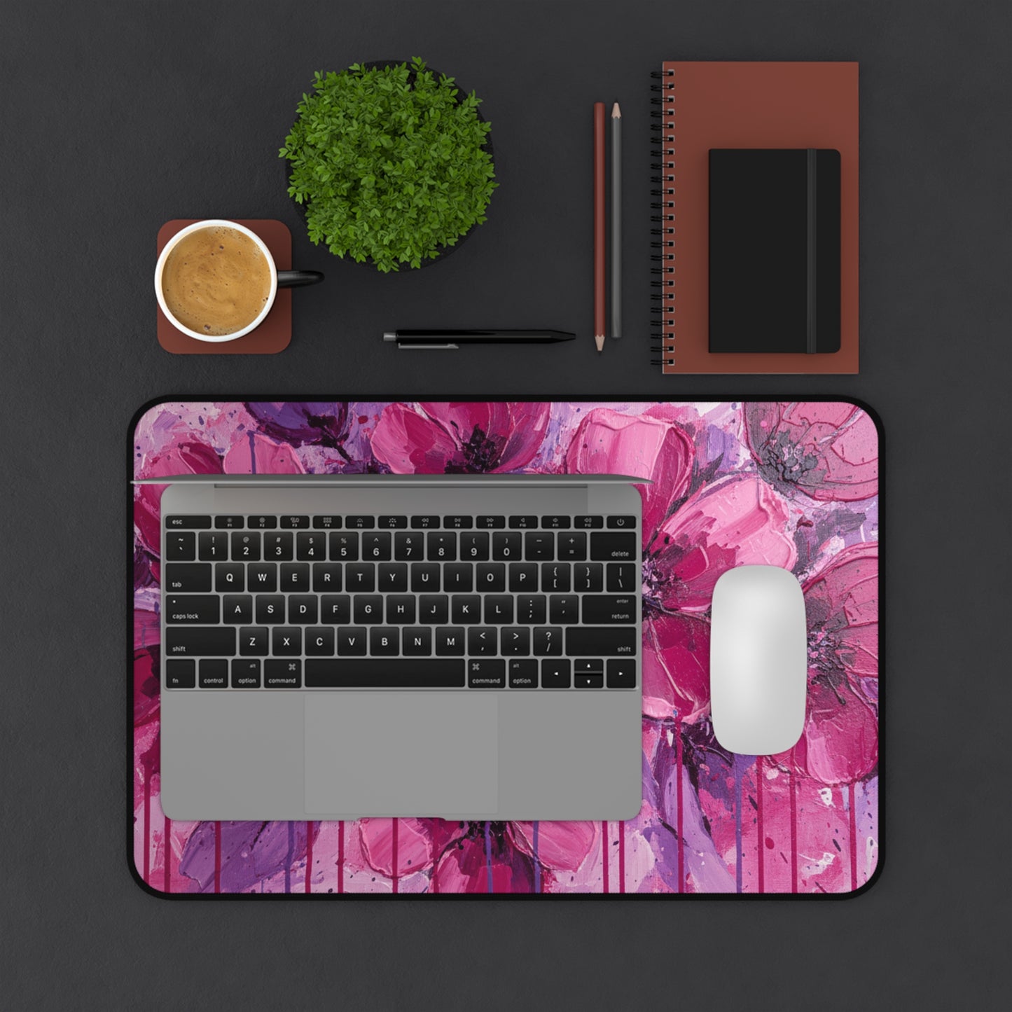 Large Gaming Mouse Pad – Premium Mouse Pad & Tech Accessory for Home & Office, Premium Desk Mat, Gaming Mouse Pad, Non-slip, Floral Desk Mat — Pink Mouse Pad for Home Office