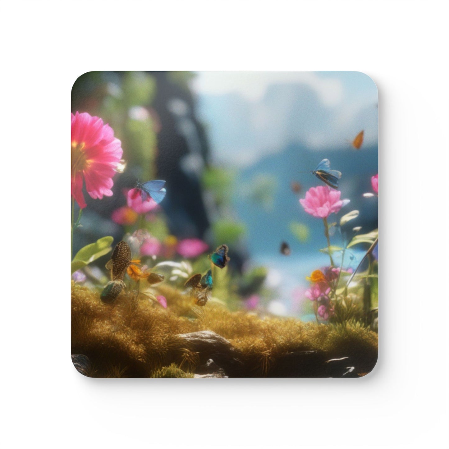 Nature-Inspired Cork Coaster Set with Floral Design, Kitchen Decor, Kitchen Accessories