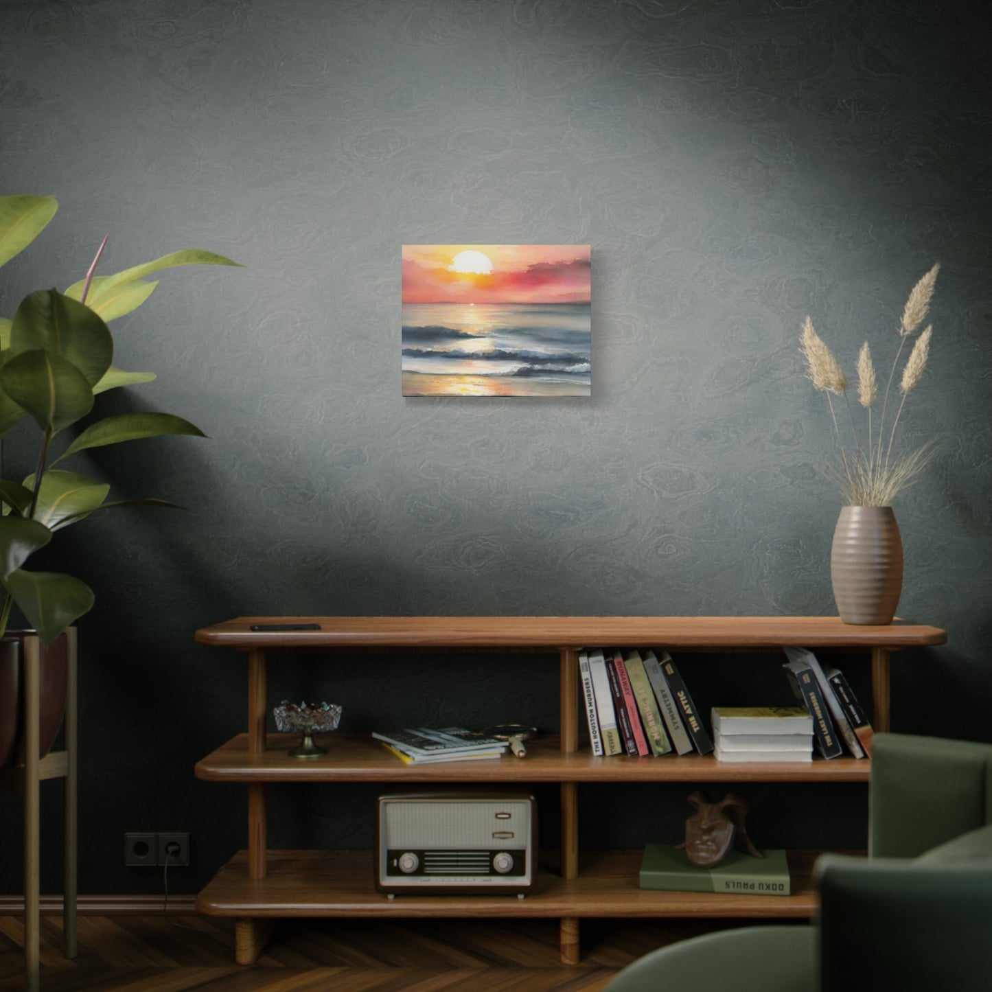 Abstract Art Canvas Print – Modern Wall Art, Matte Canvas, Ready to Hang, Home & Office Décor, Modern Wall Décor, Coastal Sunset Canvas Wall Art - 12" x 16" Stretched Print