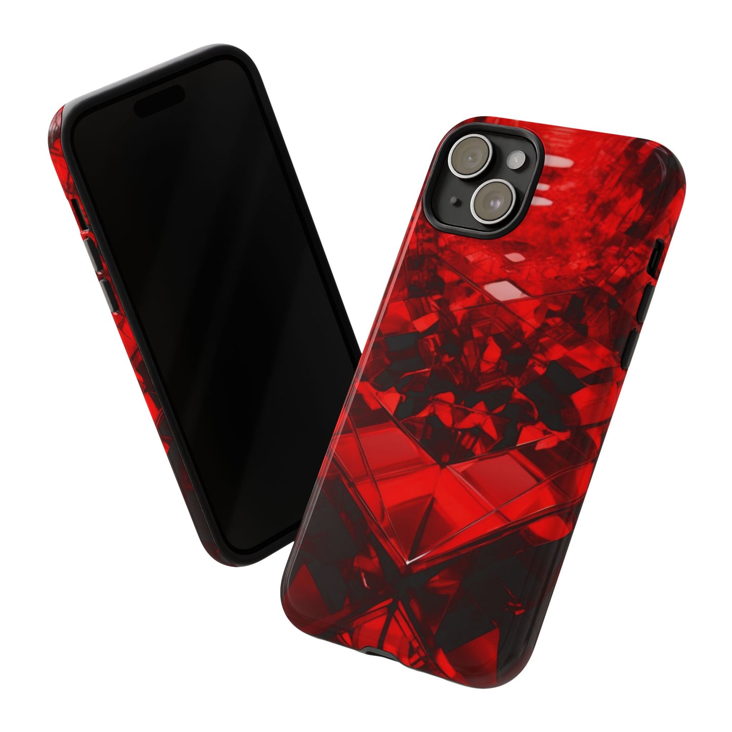 Red Crystal Design Phone Case for iPhone 17/16/15/14 - Tough, Stylish Protection
