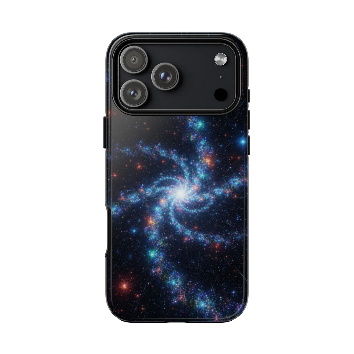iPhone Tough Cases Phone Cases for iPhone 14\15\16\17\18 – Dual Layer, Matte/Glossy Finish, Wireless Charging Compatible. Galaxy Spiral Tough Phone Case — Cosmic Starfield Protective Cover for iPhone