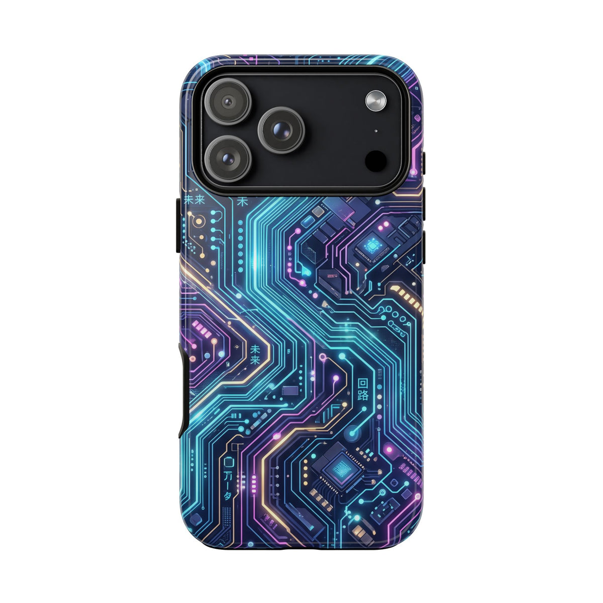 iPhone Tough Cases Phone Cases for iPhone 14\15\16\17\18 – Dual Layer, Matte/Glossy Finish, Wireless Charging Compatible. Tech Circuit Tough Phone Case.