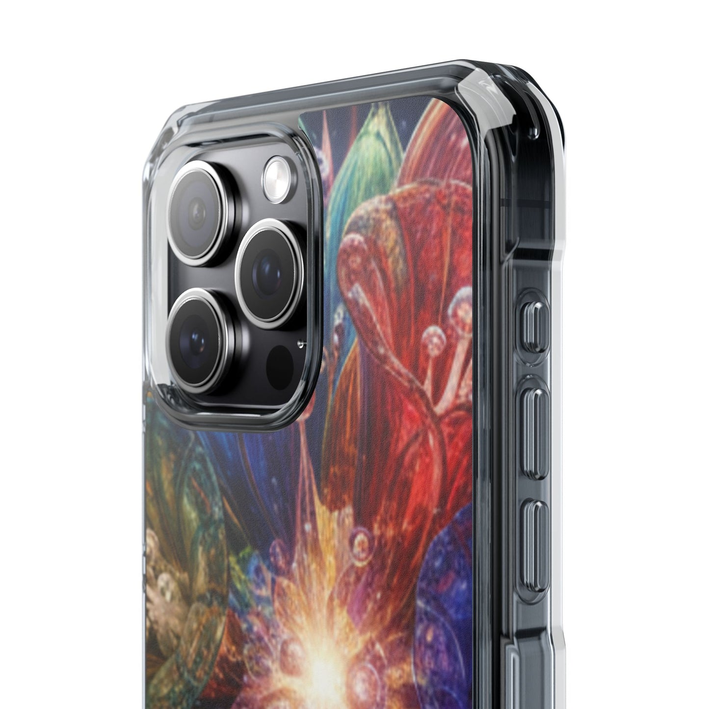 Magnetic Impact Phone Case for iPhone 17/16/15/14, Magnetic Clear Phone Case — Cosmic Abstract Art Impact Case