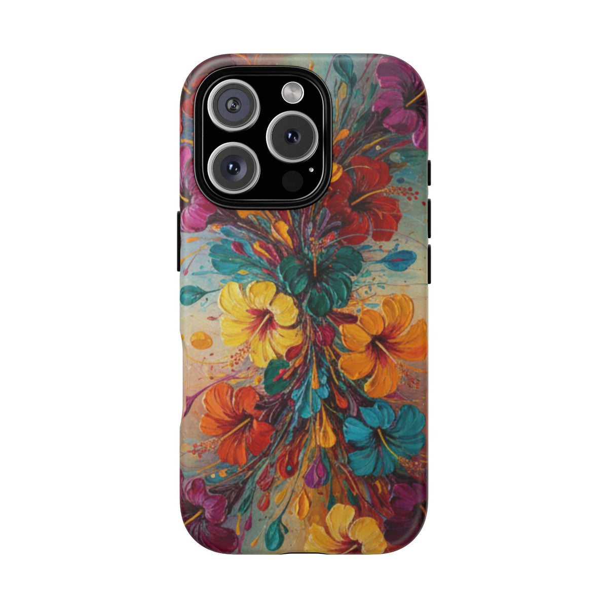 iPhone Tough Cases Phone Cases for iPhone 14\15\16\17\18 – Dual Layer, Matte/Glossy Finish, Wireless Charging Compatible. Floral Burst Tough Phone Case — Vibrant Flower Protective Case