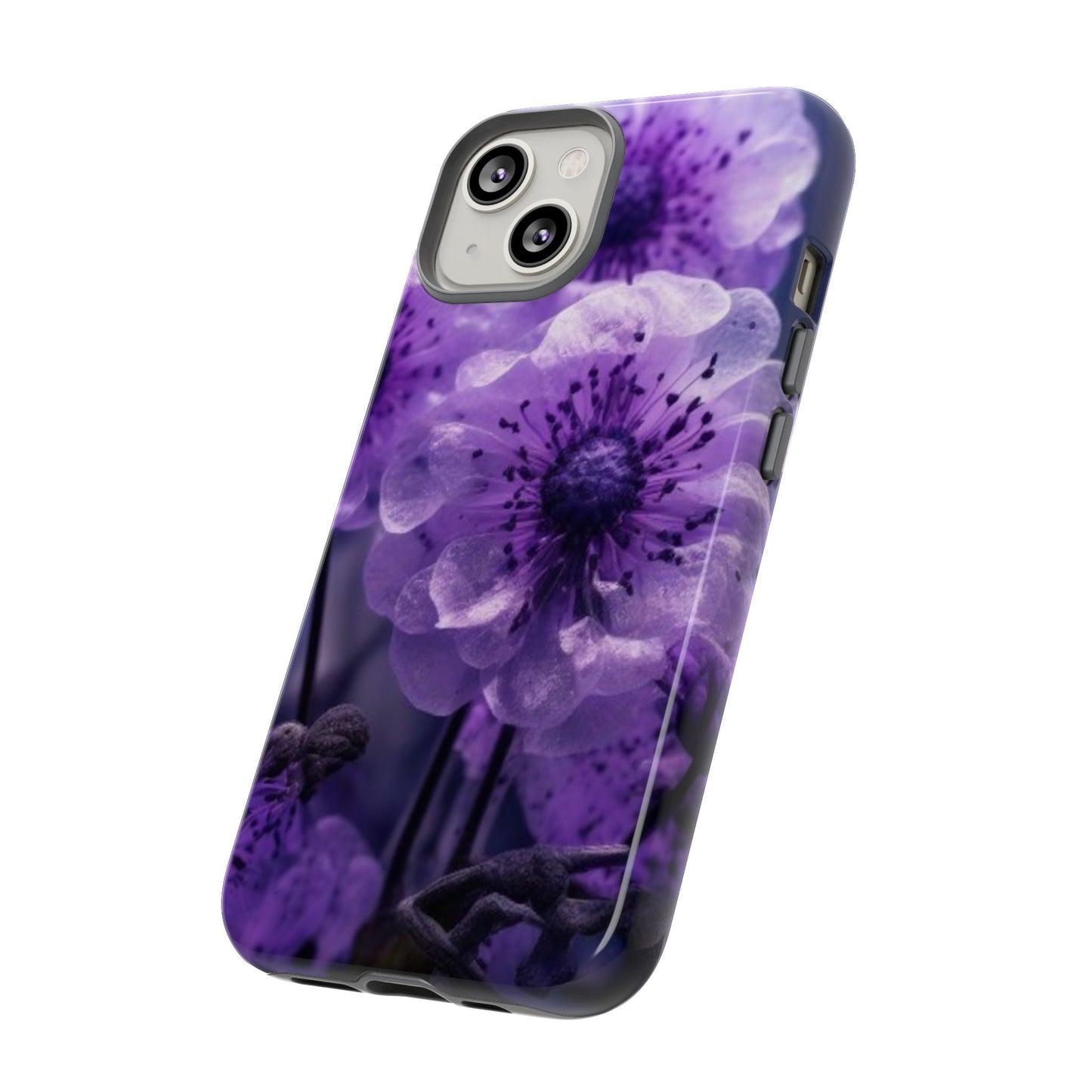 Purple Floral iPhone Case, Tough Cases for iPhone 17/16/15/14- Tough & Stylish Phone Protection. Gifts for her