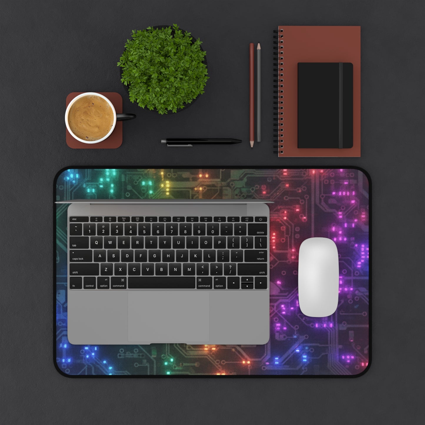 Large Gaming Mouse Pad – Premium Mouse Pad & Tech Accessory for Home & Office, Premium Desk Mat, Gaming Mouse Pad, Non-slip, Rainbow Circuit Desk Mat — RGB Tech Gamer Mouse Pad