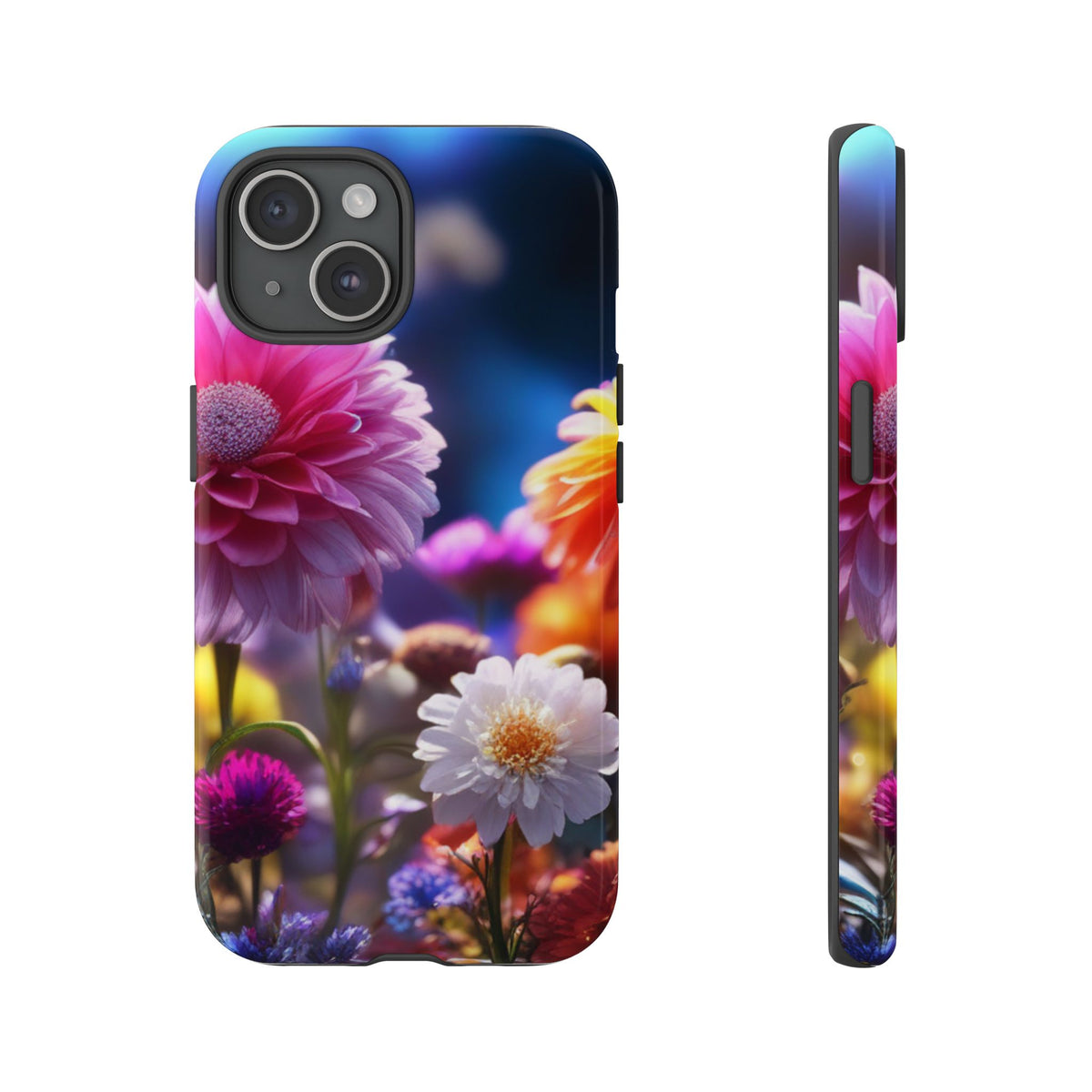 iPhone Tough Cases Phone Cases for iPhone 14\15\16\17 – Dual Layer, Matte/Glossy Finish, Wireless Charging Compatible, Floral Garden Phone Case — Vibrant Bloom Protective iPhone Cover